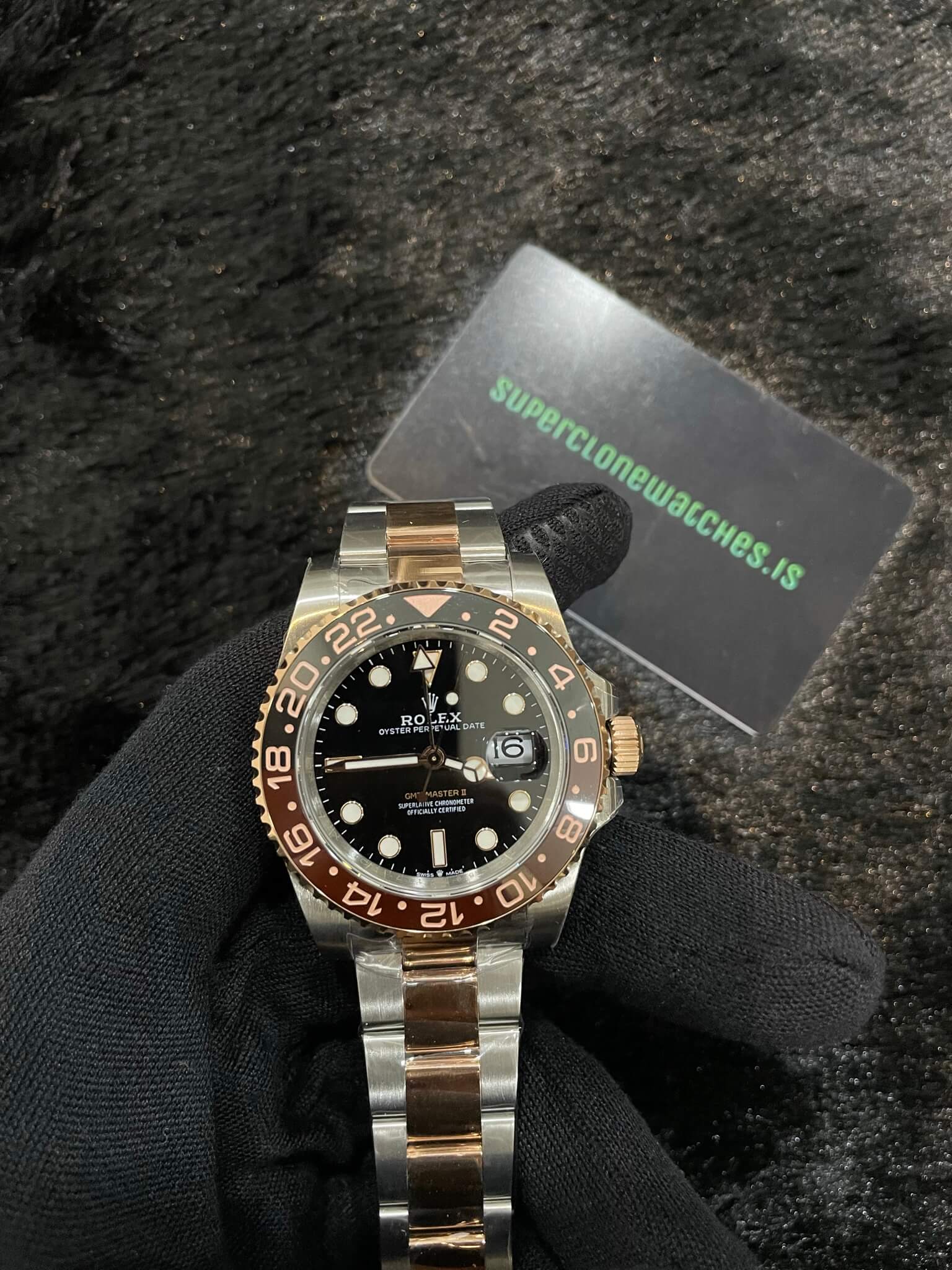 Two-Tone Rolex GMT Master ii Rootbeer ref126711CHNR Swiss 3285 Clone Movement
