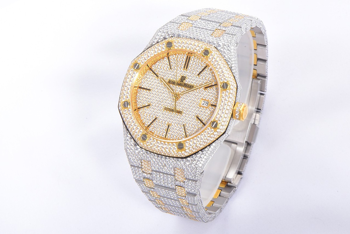 Audemars Piguet Royal Oak Selfwinding 41 mm, Yellow Gold/Silver/Gem Set Ref. 15400SR.OO.1220SR.01