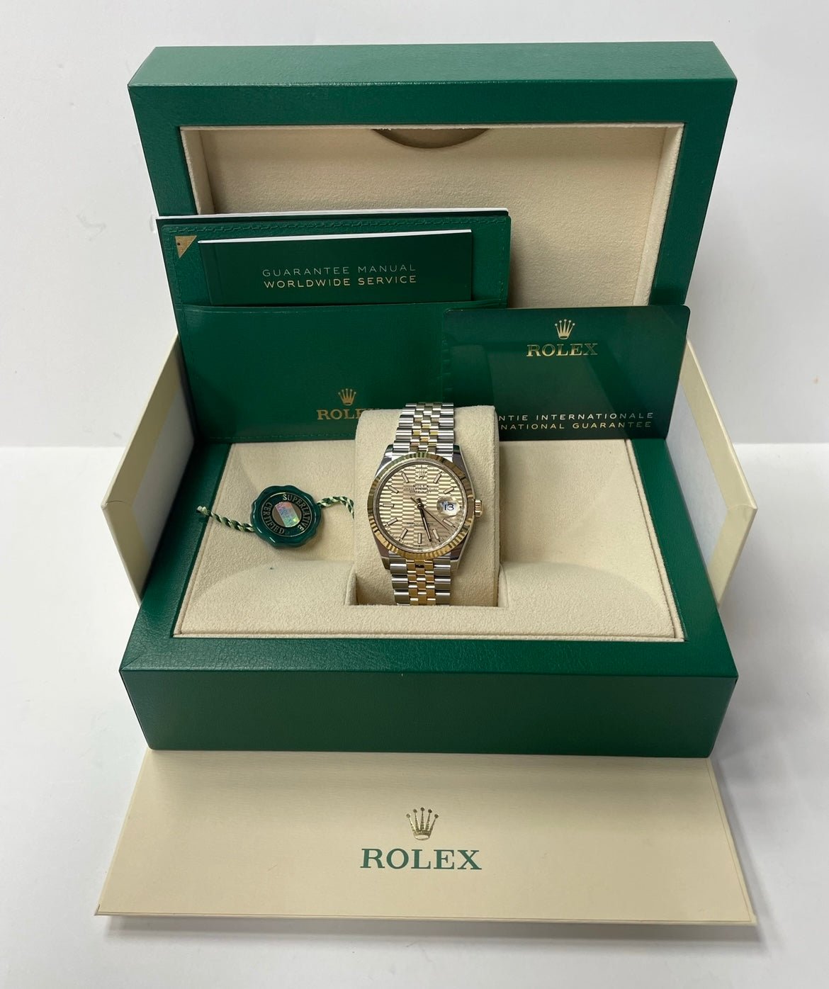 Rolex Datejust 36mm Steel and Yellow Gold Fluted Motif Dial Jubilee Bracelet (Reference # 126233)