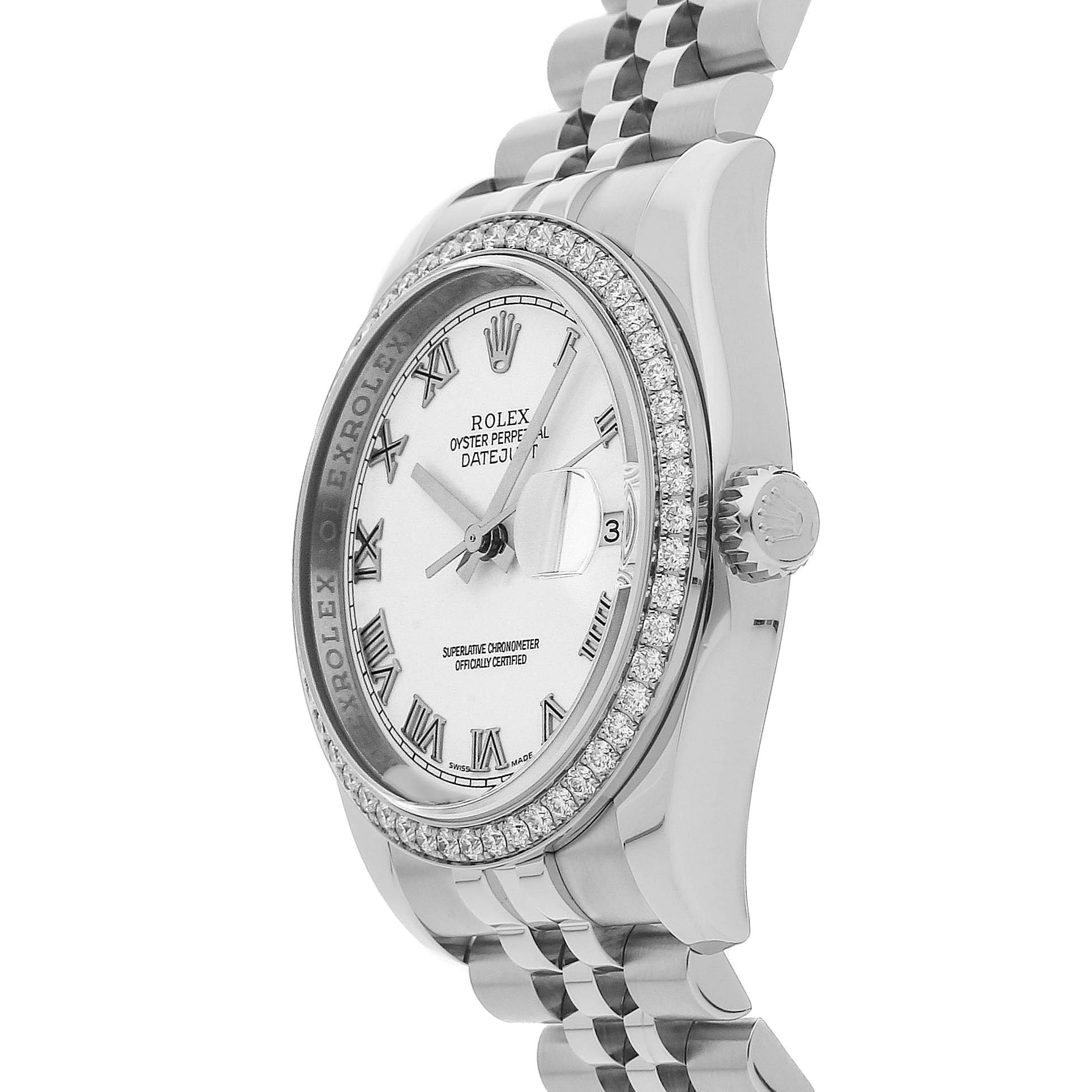 Rolex Super Clone Watch : Datejust 116244 WHT ROM JUB