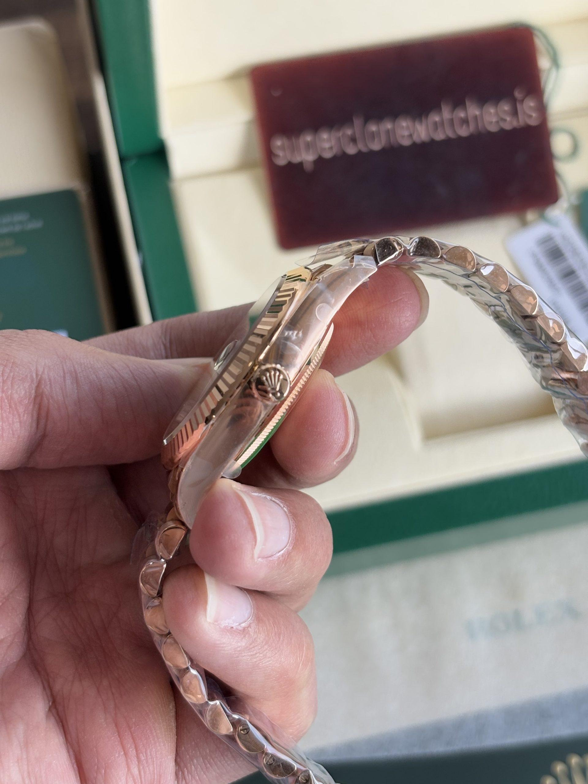 Rolex Day Date 40 Rose Gold Eisenkiesel Dial 3255 Movement