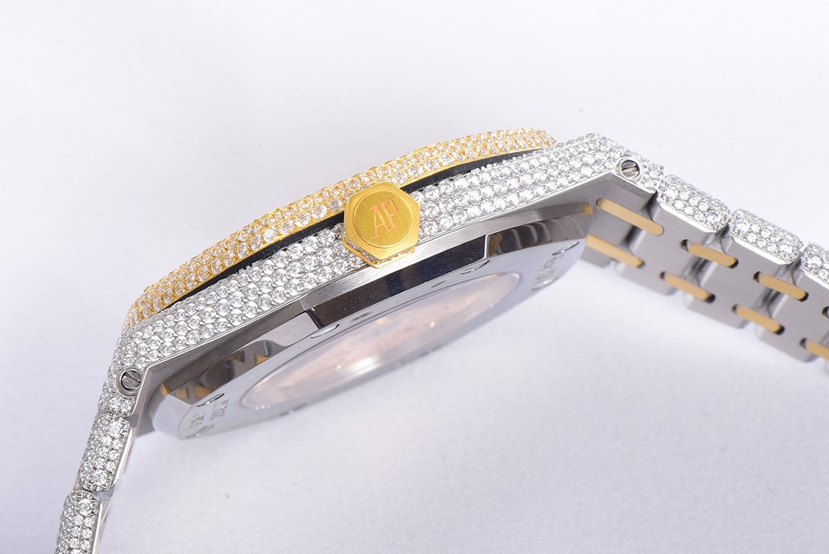 Audemars Piguet Royal Oak Selfwinding 41 mm, Yellow Gold/Silver/Gem Set Ref. 15400SR.OO.1220SR.01