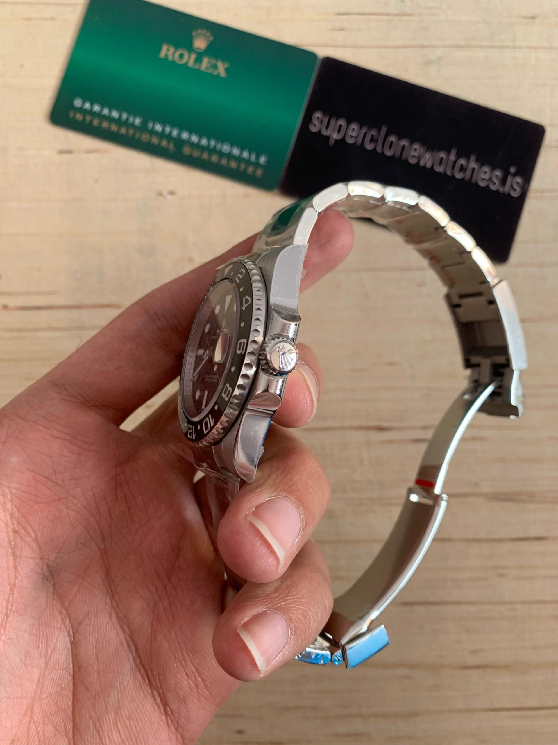 Rolex GMT Master II All Black Ref116710 Super Fake Watch With 3186 Movement