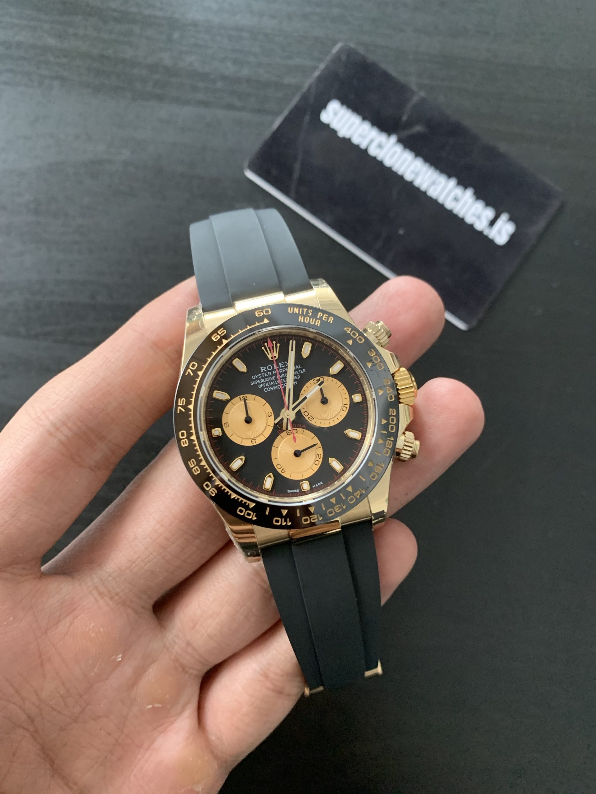 Paul Newman Rolex Daytona Ref.116518 Yellow Gold Oysterflex Replica