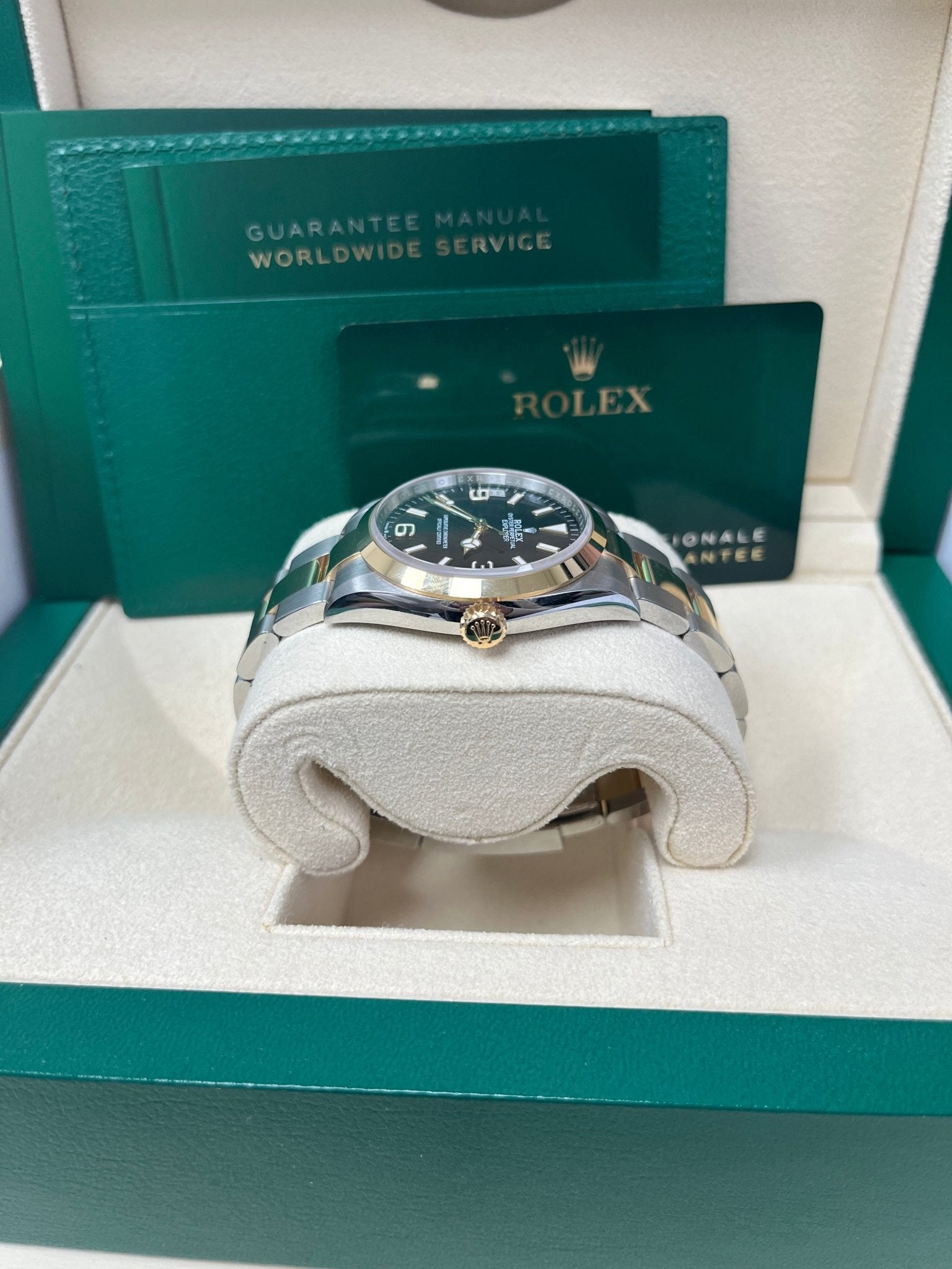 Rolex Steel and Yellow Gold Oyster Perpetual Explorer - Black Dial - Oyster Bracelet