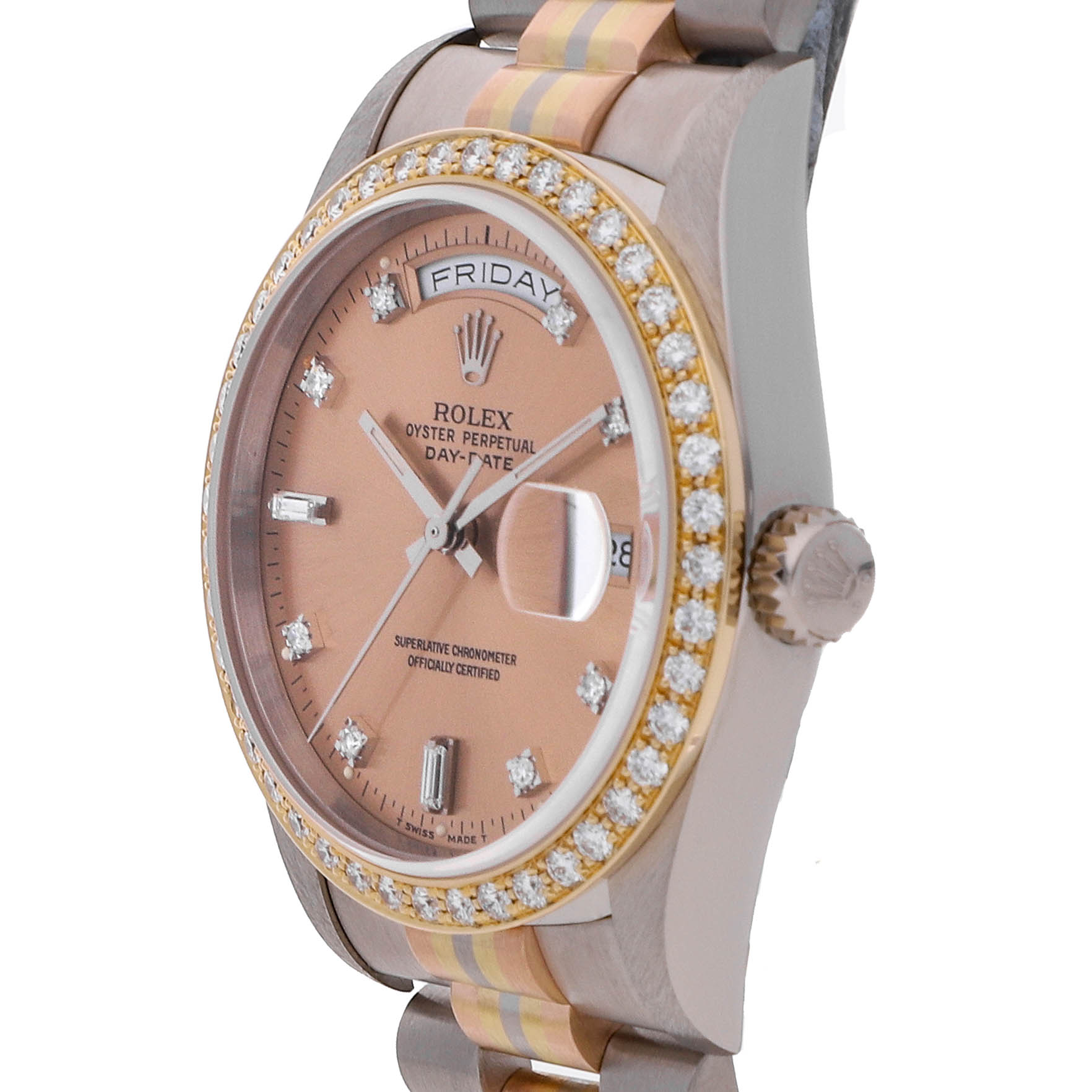 Rolex Super Clone Watch : Day-Date Tridor 18349BIC PNK RD BG PRS