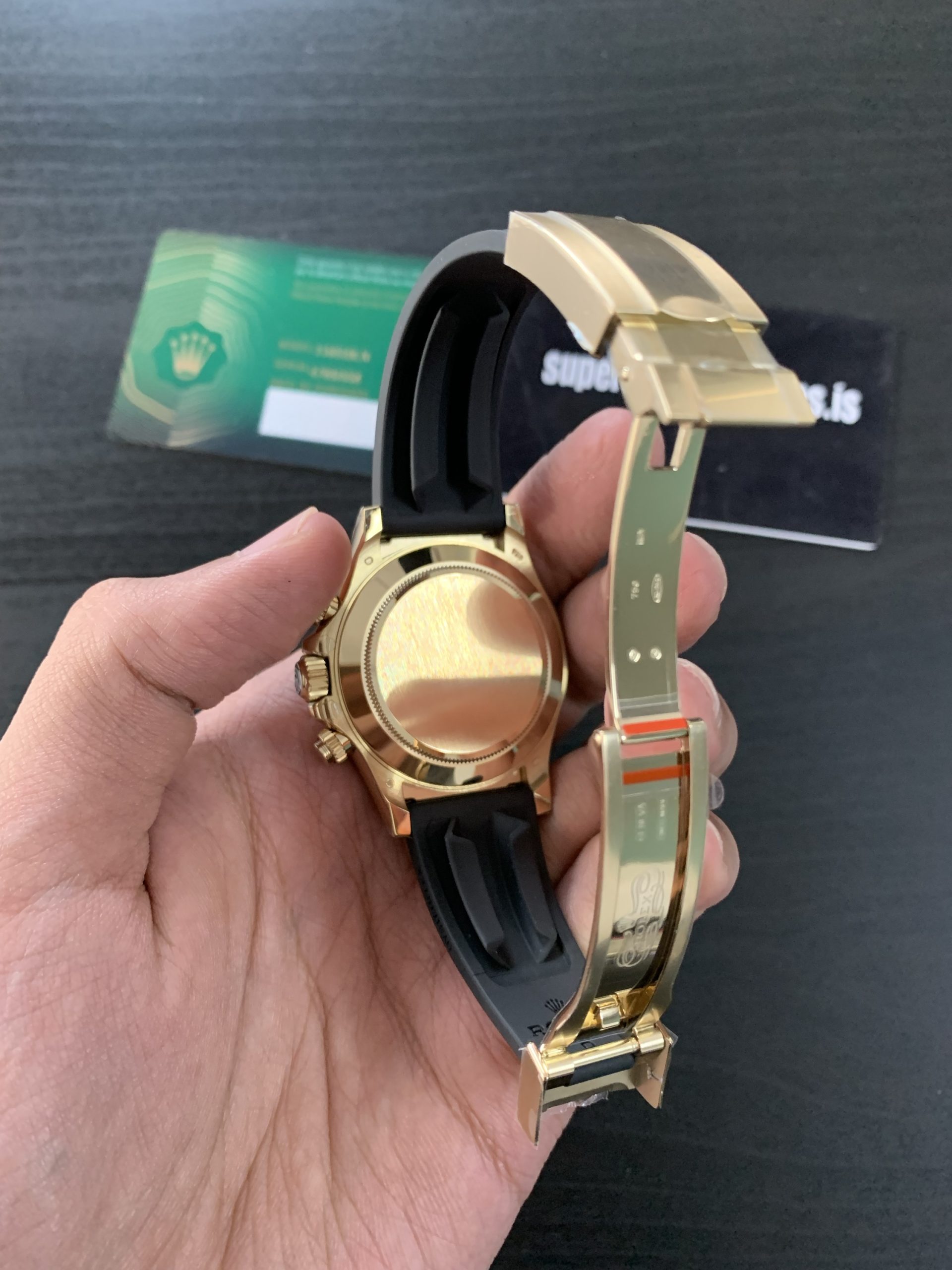 Rolex Cosmograph Daytona Oysterflex Yellow Gold Black Diamond Dial