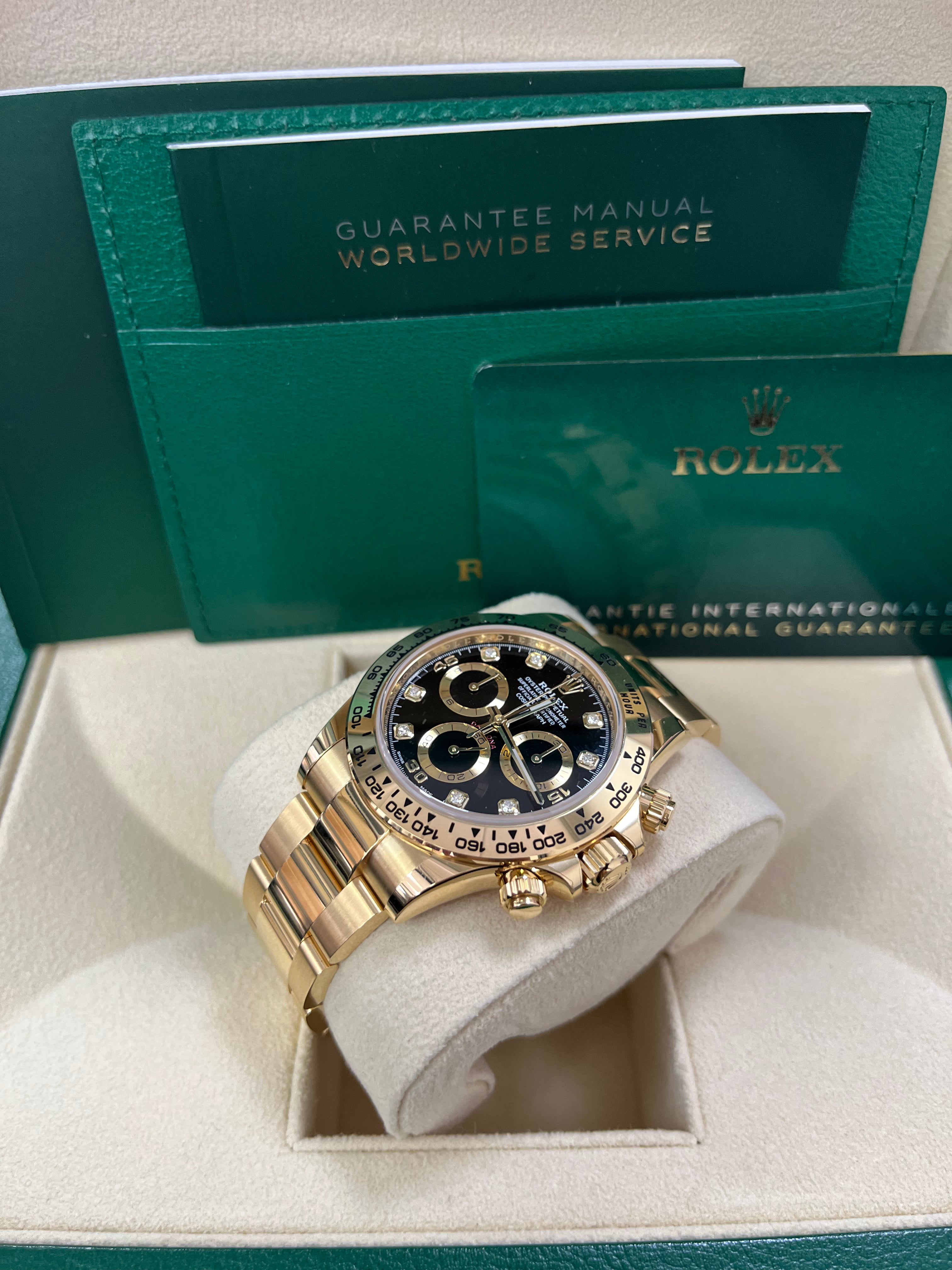 Rolex Daytona Yellow Gold Cosmograph Daytona 40 Watch - Black Diamond Dial 116508