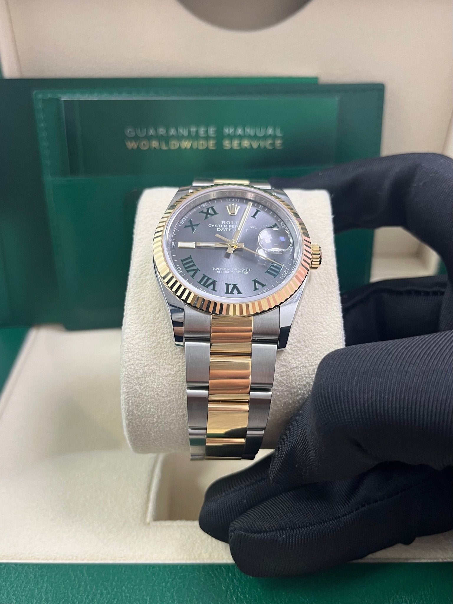 Rolex Datejust 36mm Wimbledon Dial Yellow Gold and Steel 126233