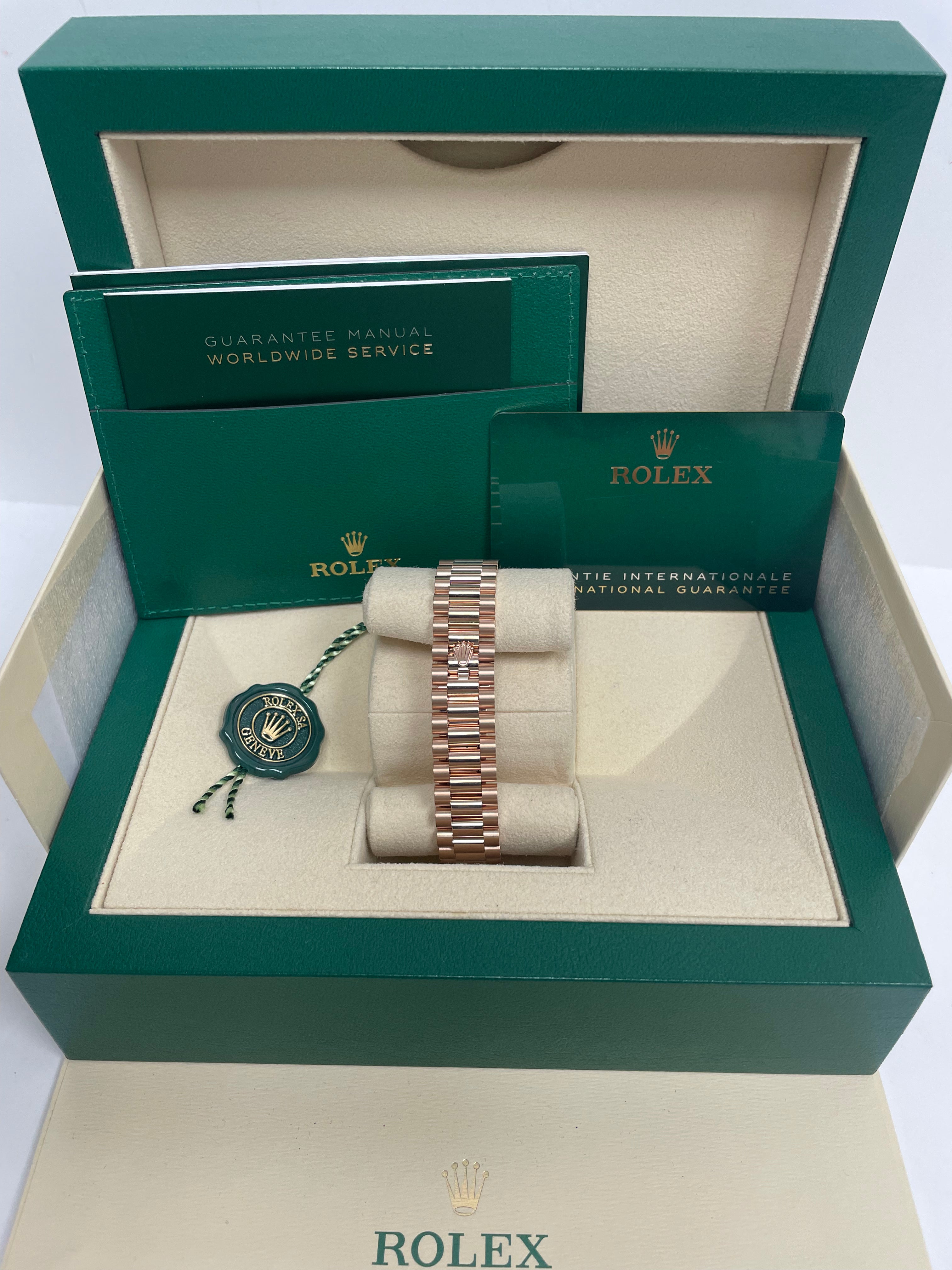 Rolex Everose Gold Datejust 31 Watch - Diamond Bezel - Rhodium Diamond Six Dial - President Bracelet (Reference # 278285RBR)