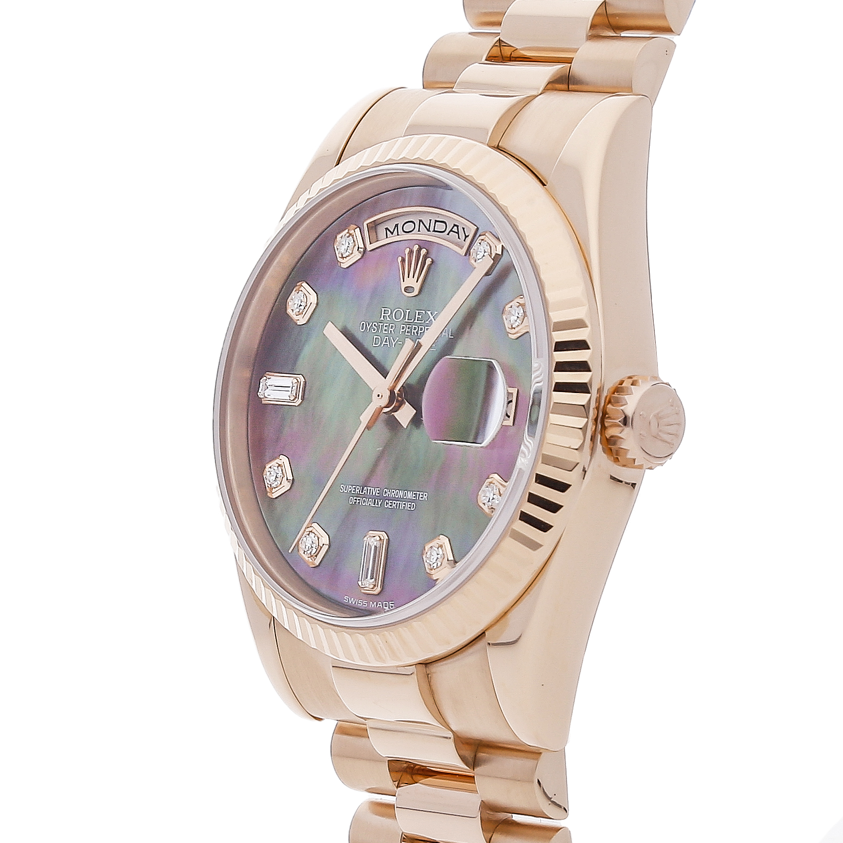 Rolex Super Clone Watch : Day-Date 118235 BLK MOP RD BG PRS