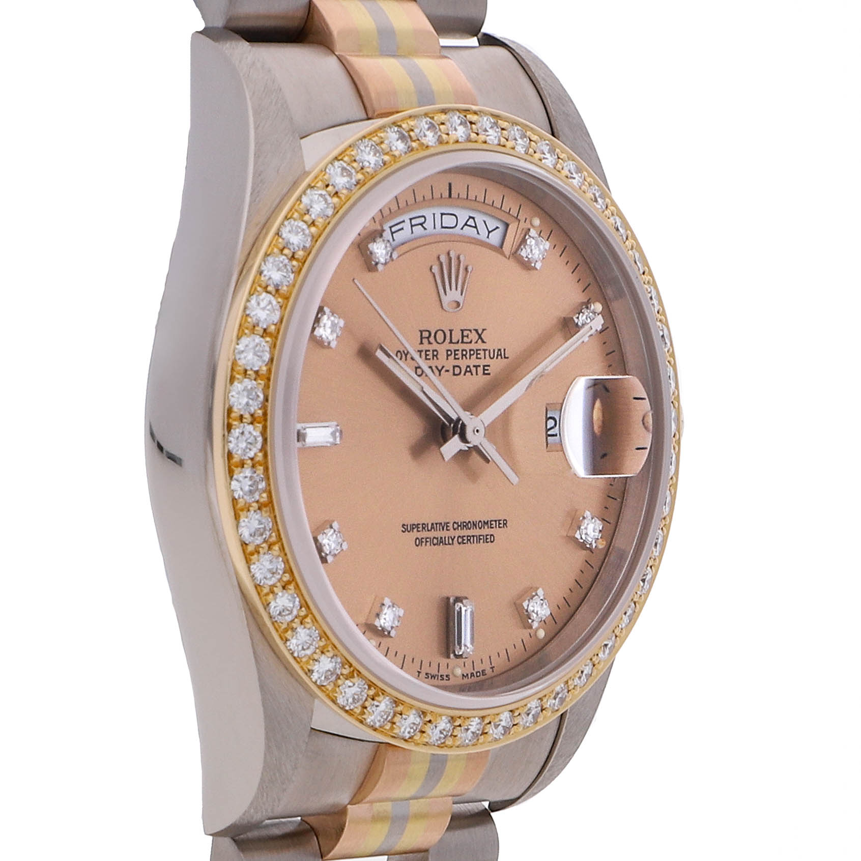 Rolex Super Clone Watch : Day-Date Tridor 18349BIC PNK RD BG PRS
