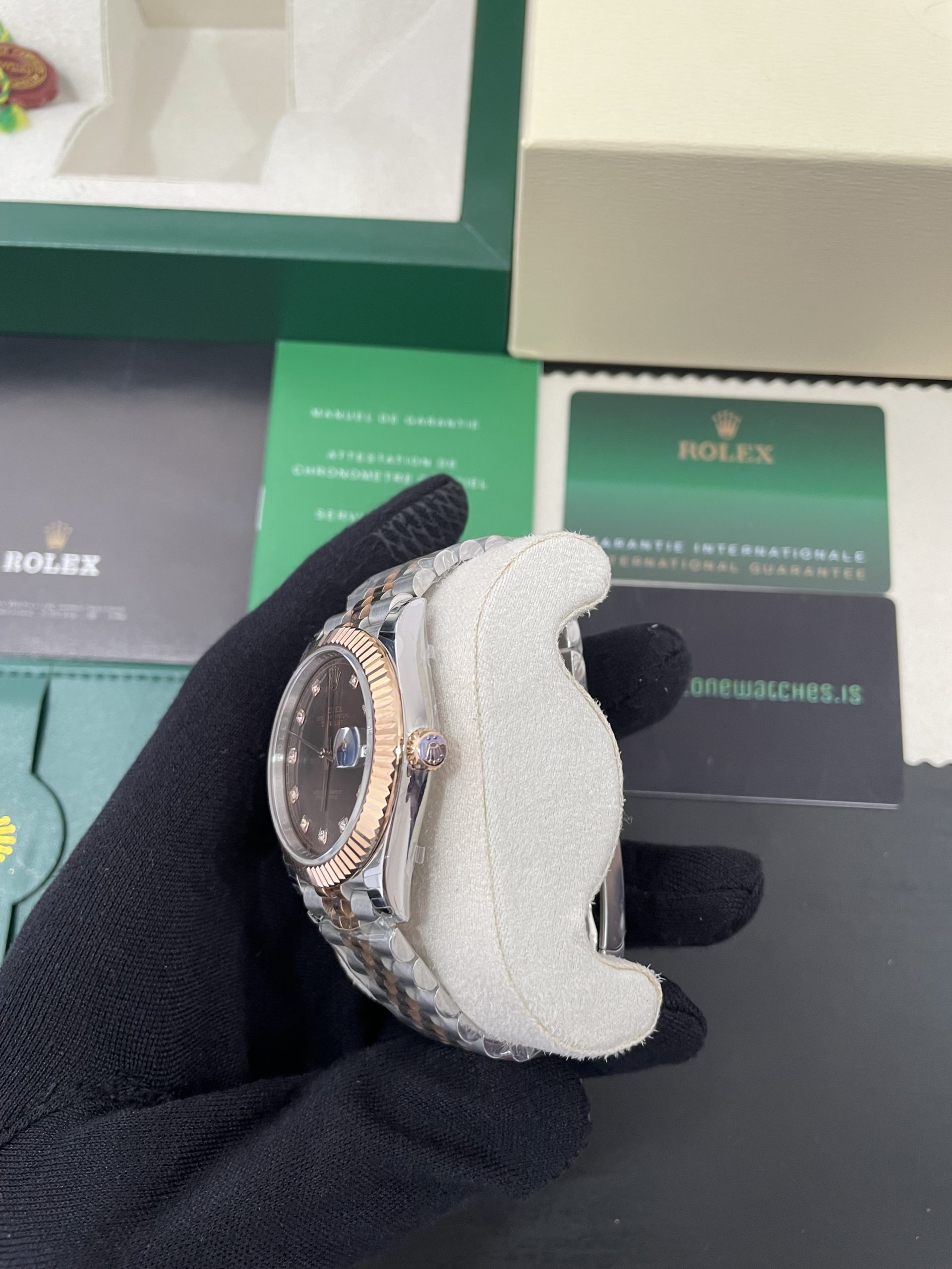 Rolex Datejust Rose Gold Two-Tone Chocolate Dial Swiss 3235 Movement Super Copy