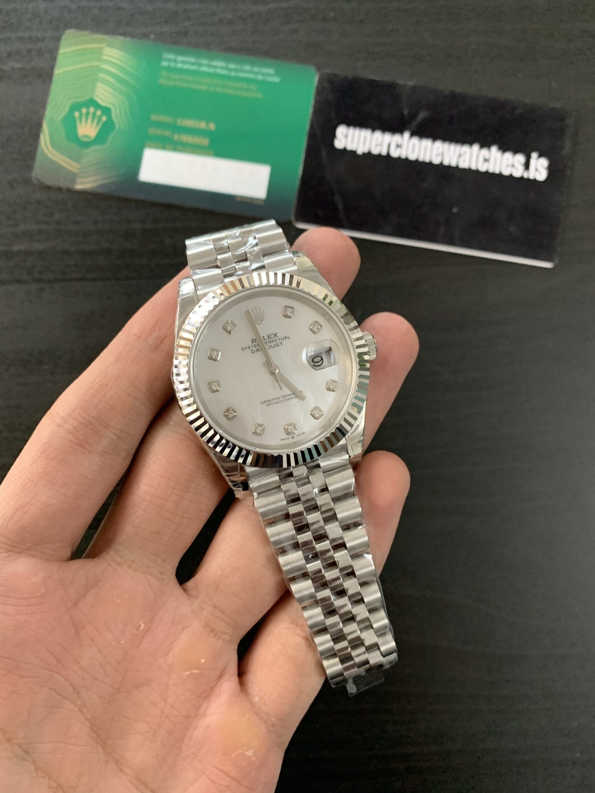 Rolex Datejust 41 Mother Of Pearl Dial Super Replica with Swiss 3235 Clone Movement
