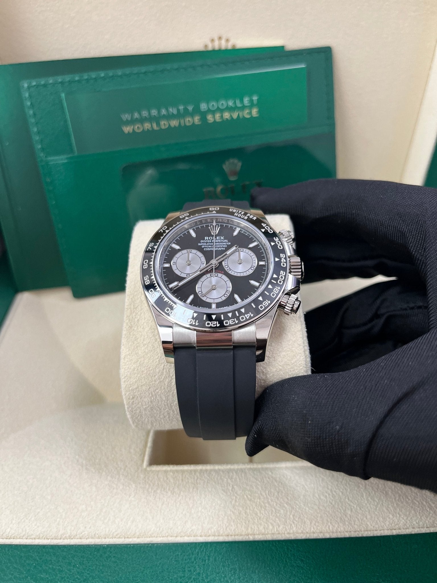 Rolex Daytona White Gold Cosmograph Daytona Black Bezel - Black And Steel Index Dial 126519LN