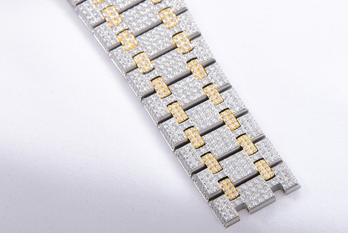 Audemars Piguet Royal Oak Selfwinding 41 mm, Yellow Gold/Silver/Gem Set Ref. 15400SR.OO.1220SR.01