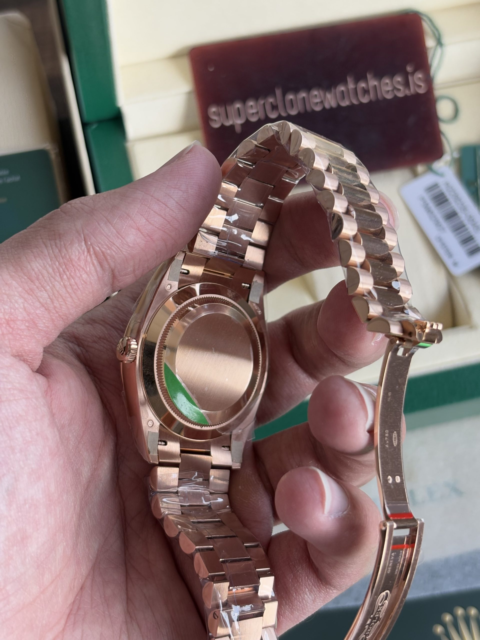 Rolex Day Date 40 Rose Gold Eisenkiesel Dial 3255 Movement