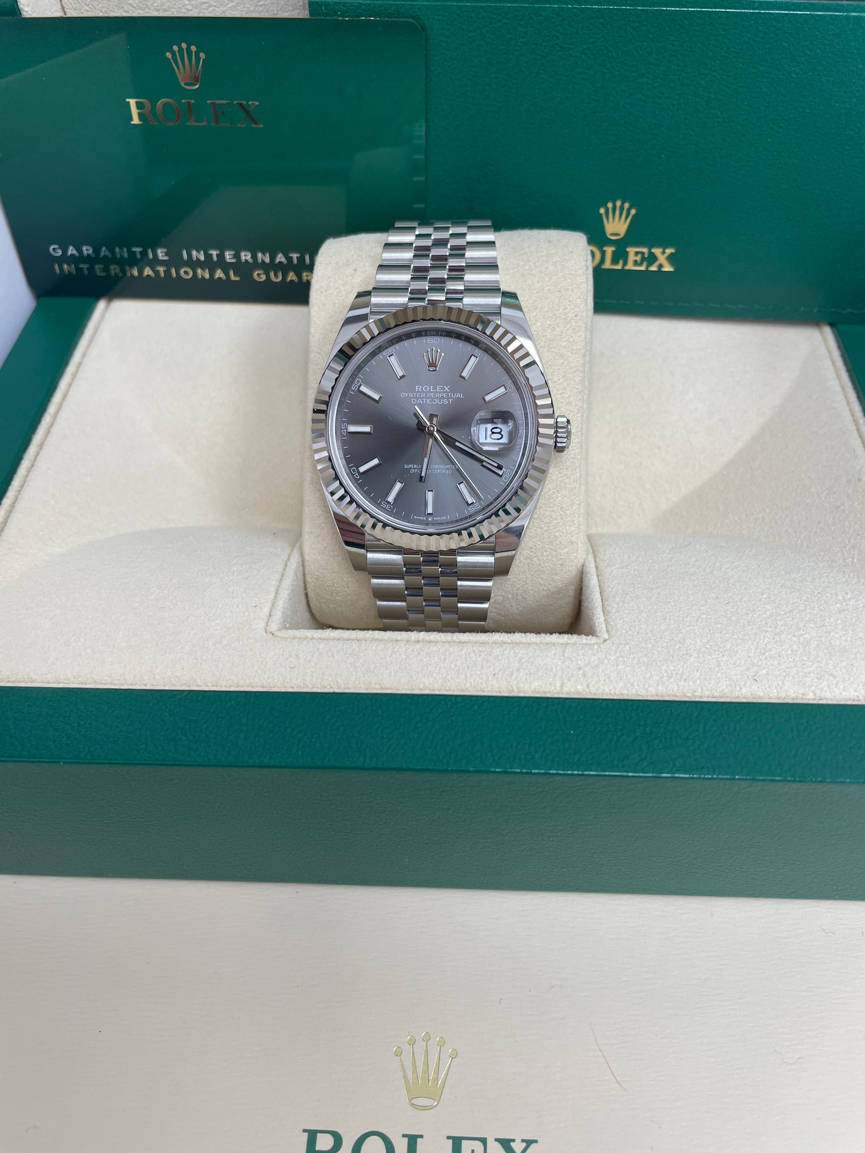 Rolex Datejust 41/ Stainless Steel & White Gold/ Dark Rhodium Index Dial/ Jubilee Bracelet (Ref# 126334)