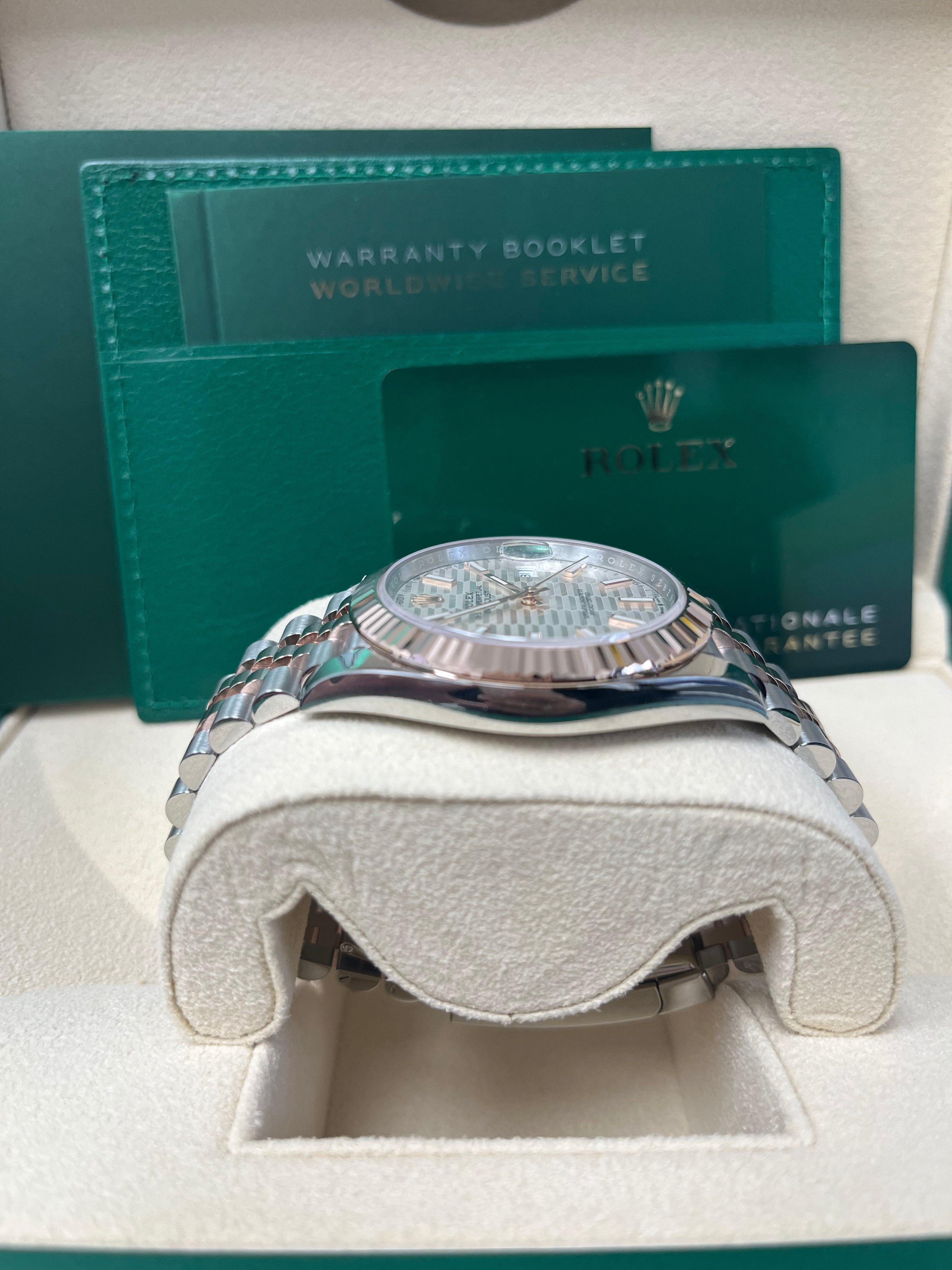 Rolex Datejust 41 Fluted Bezel Silver Fluted Motif Index Dial Jubilee Bracelet (Reference # 126331)