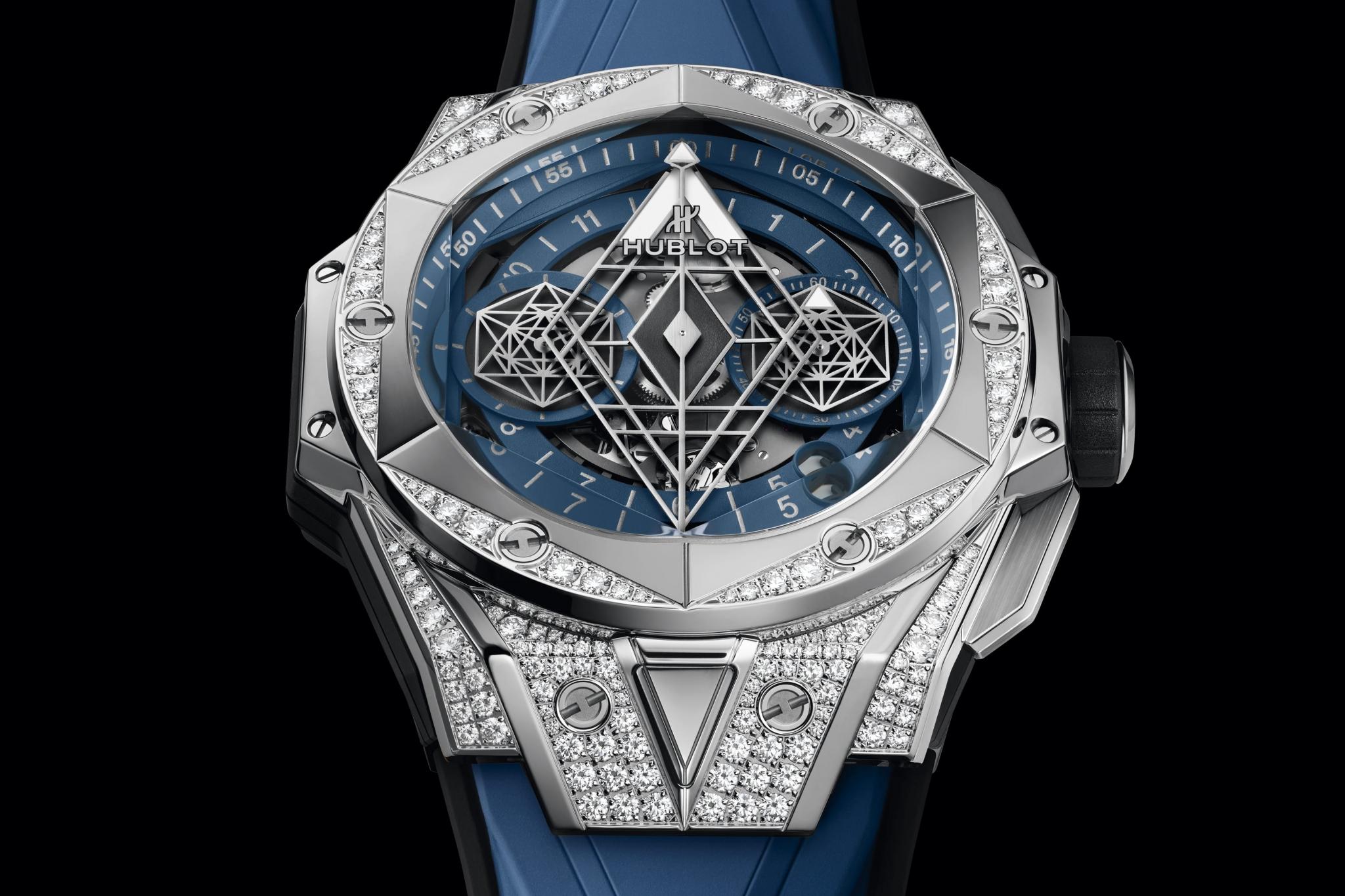 HUBLOT BIG BANG SANG BLEU II TITANIUM BLUE PAVÉ 45MM 418.NX.5107.RX.1604.MXM20