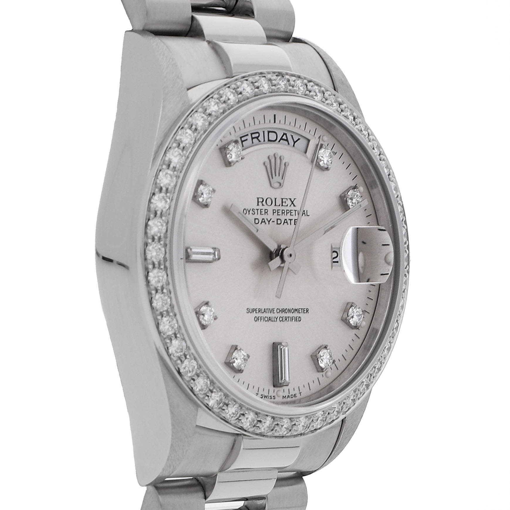 Rolex Super Clone Watch : Day-Date 18046 SLV BG RD DI PRS