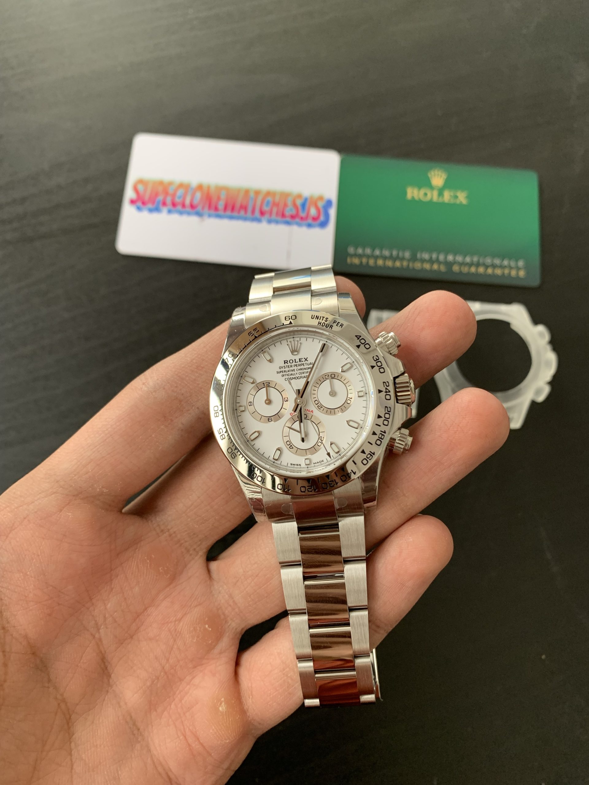 Fake Rolex Daytona Ref.116520 White Dial Stainless Steel Bezel 4130 Movement