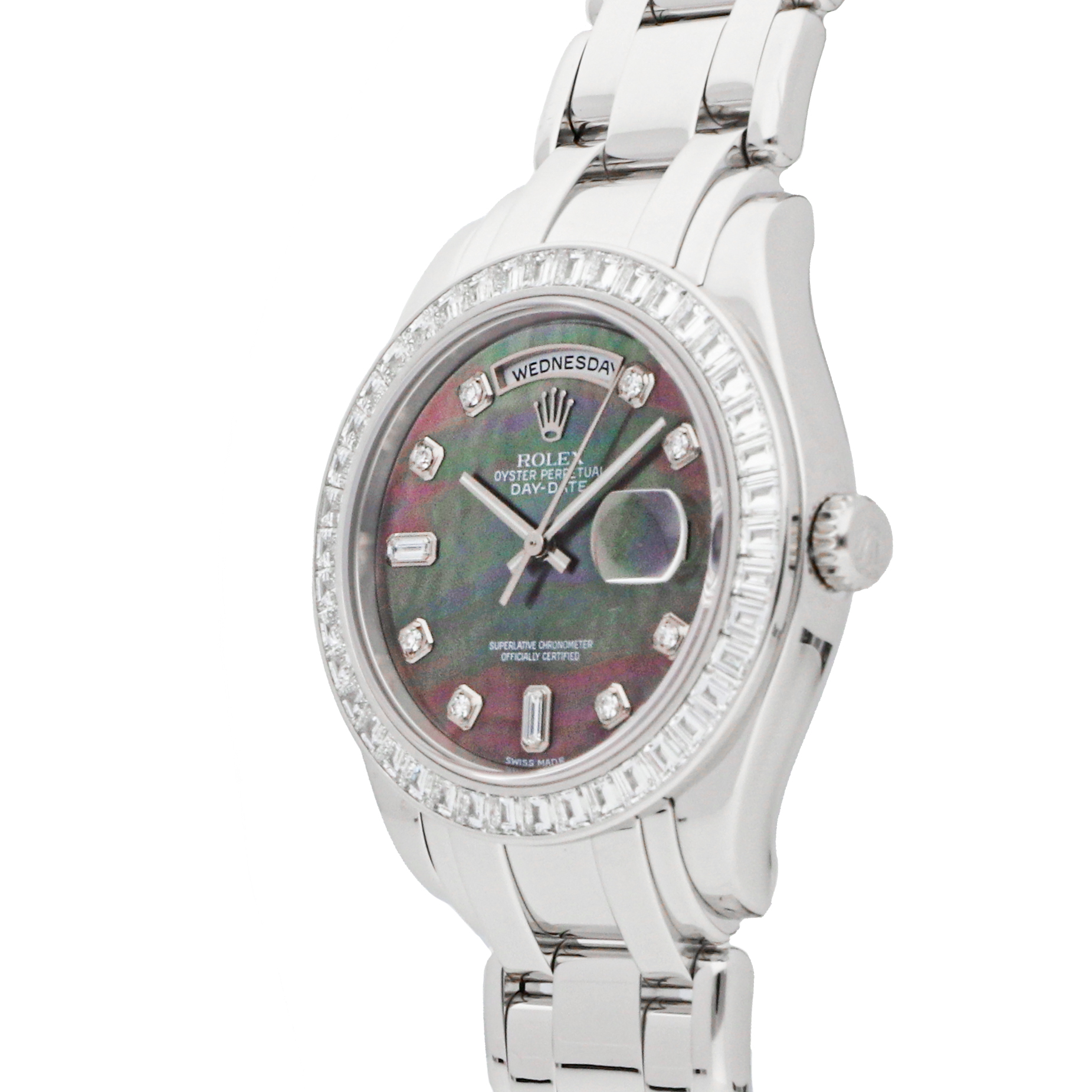 Rolex Super Clone Watch : Day-Date 18956BR BLK MOP RD BG PRL