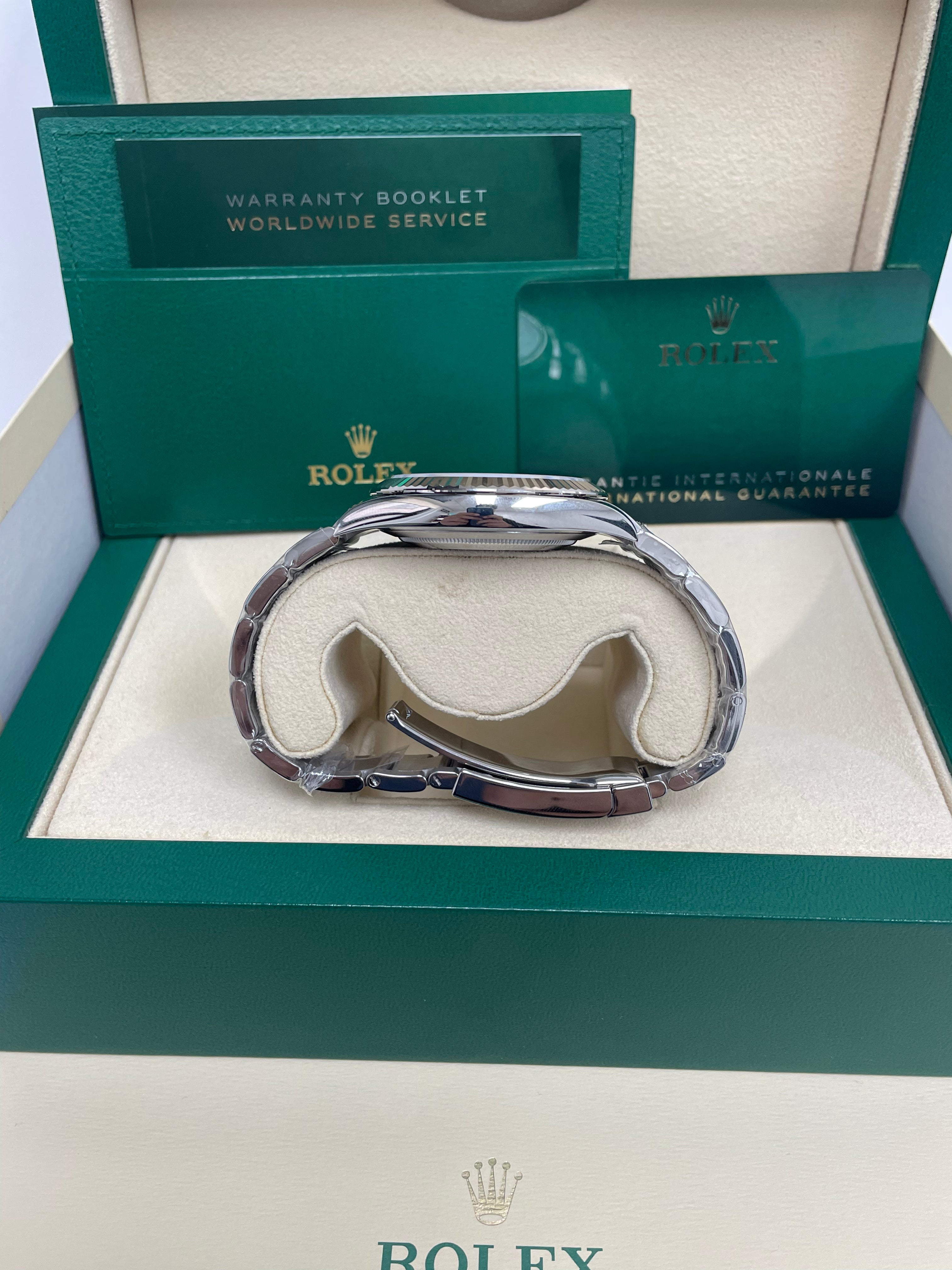 Rolex Datejust 41 White Gold and Steel Blue Index Oyster Fluted Bezel (Ref#126334)