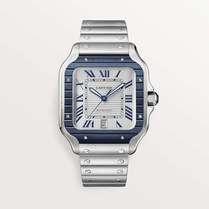 CARTIER SANTOS Blue PVD Bezel 39.8mm WSSA0047