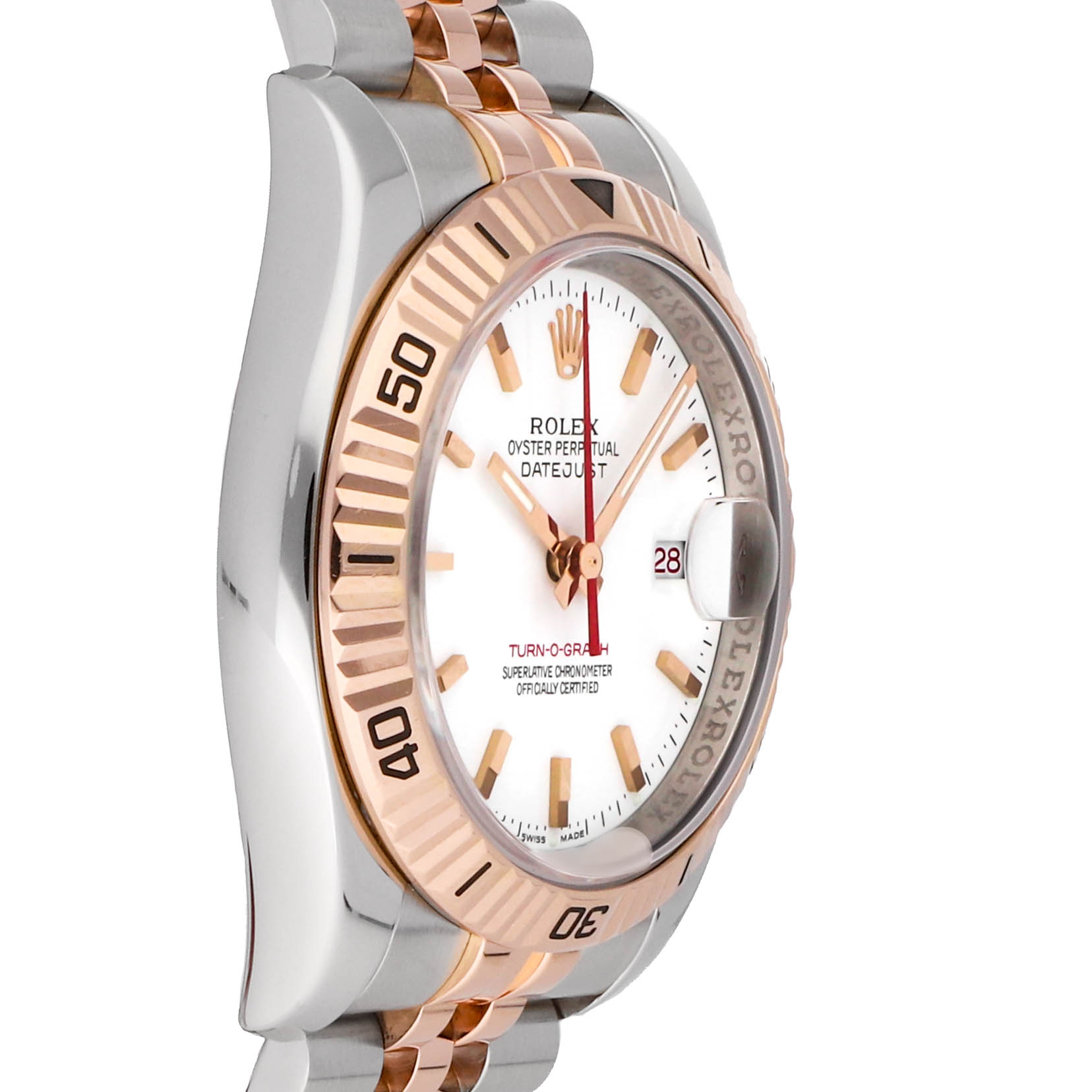 Rolex Super Clone Watch : Datejust Turn-O-Graph 116261 WHT IX JUB