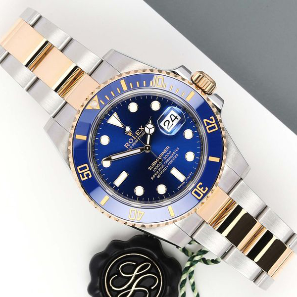 Rolex Submariner Date Two Tone Blue Dial Men's Watch 116613LB-0005