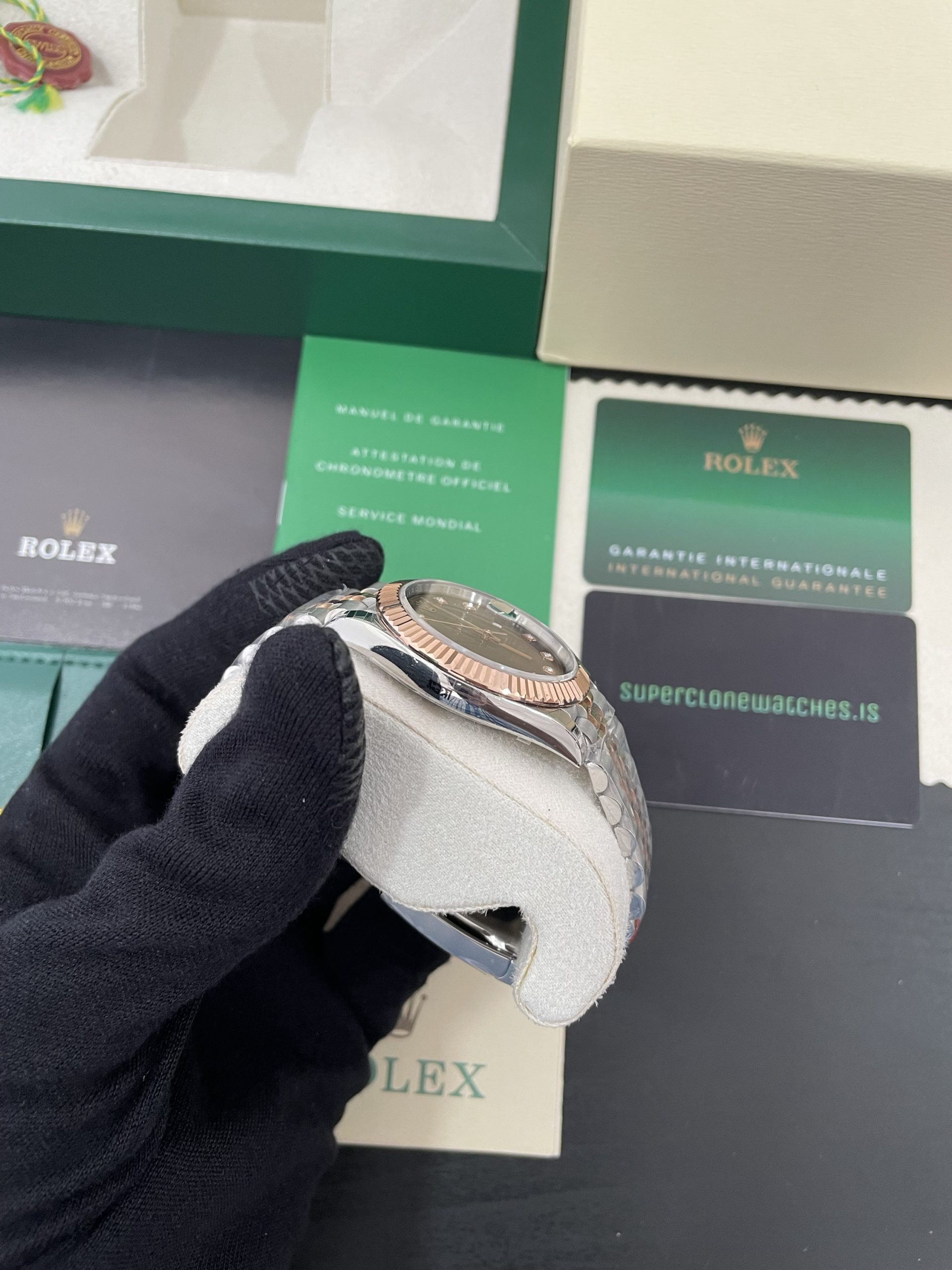 Rolex Datejust Rose Gold Two-Tone Chocolate Dial Swiss 3235 Movement Super Copy