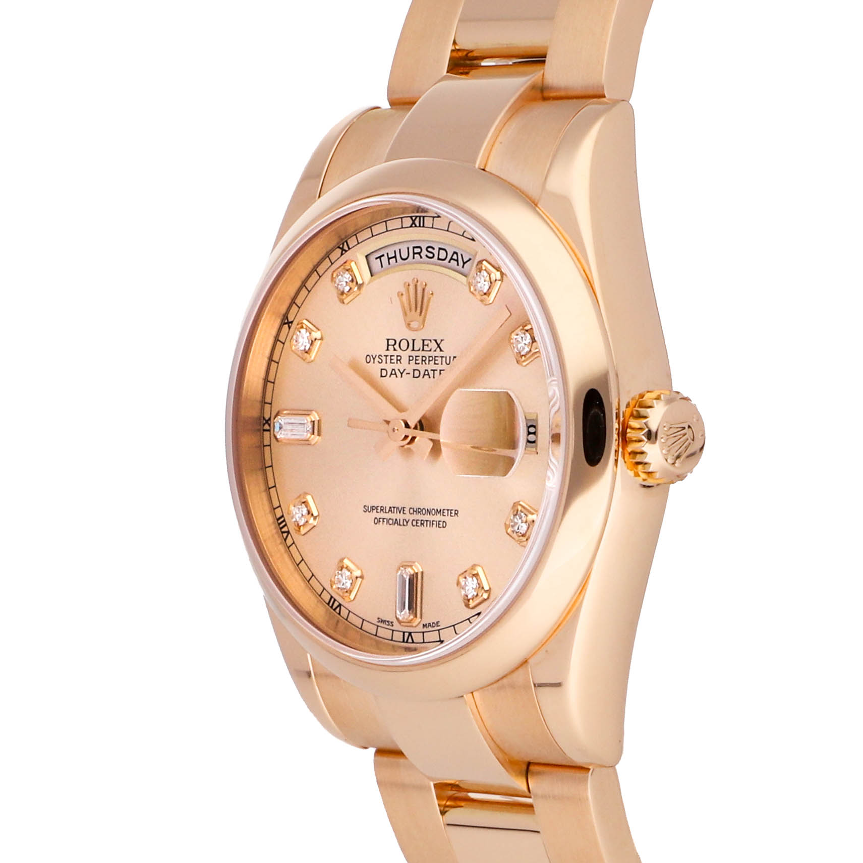 Rolex Super Clone Watch : Day-Date 118205 PNK RD BG OYS