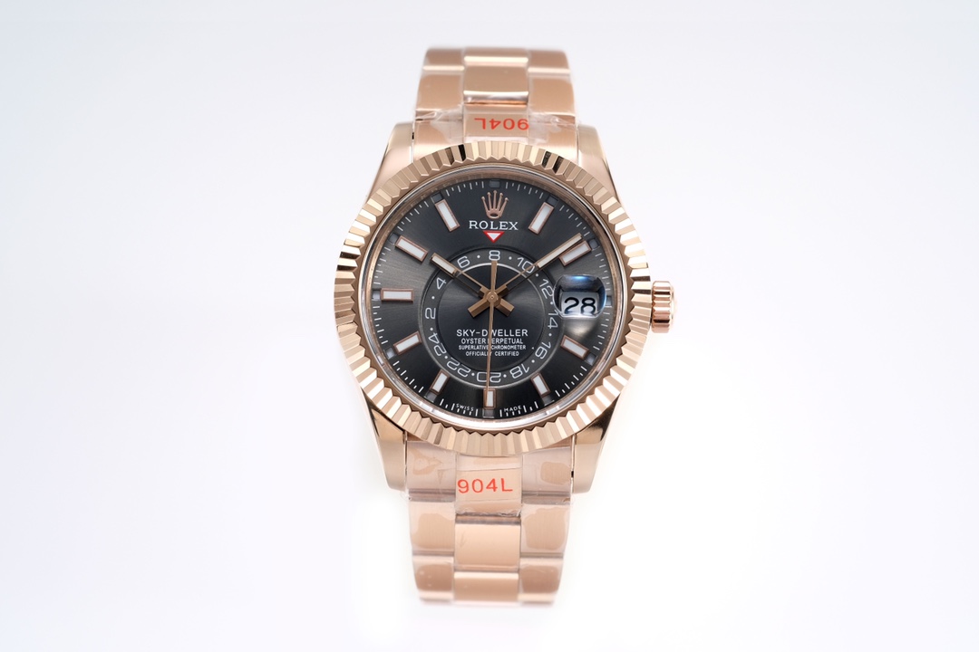 Rolex Sky Dweller Rose Gold Rhodium Dial Replica