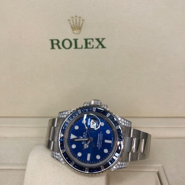 Rolex Submariner Date 116659 SABR 18k White Gold Diamonds Sapphires UNWORN