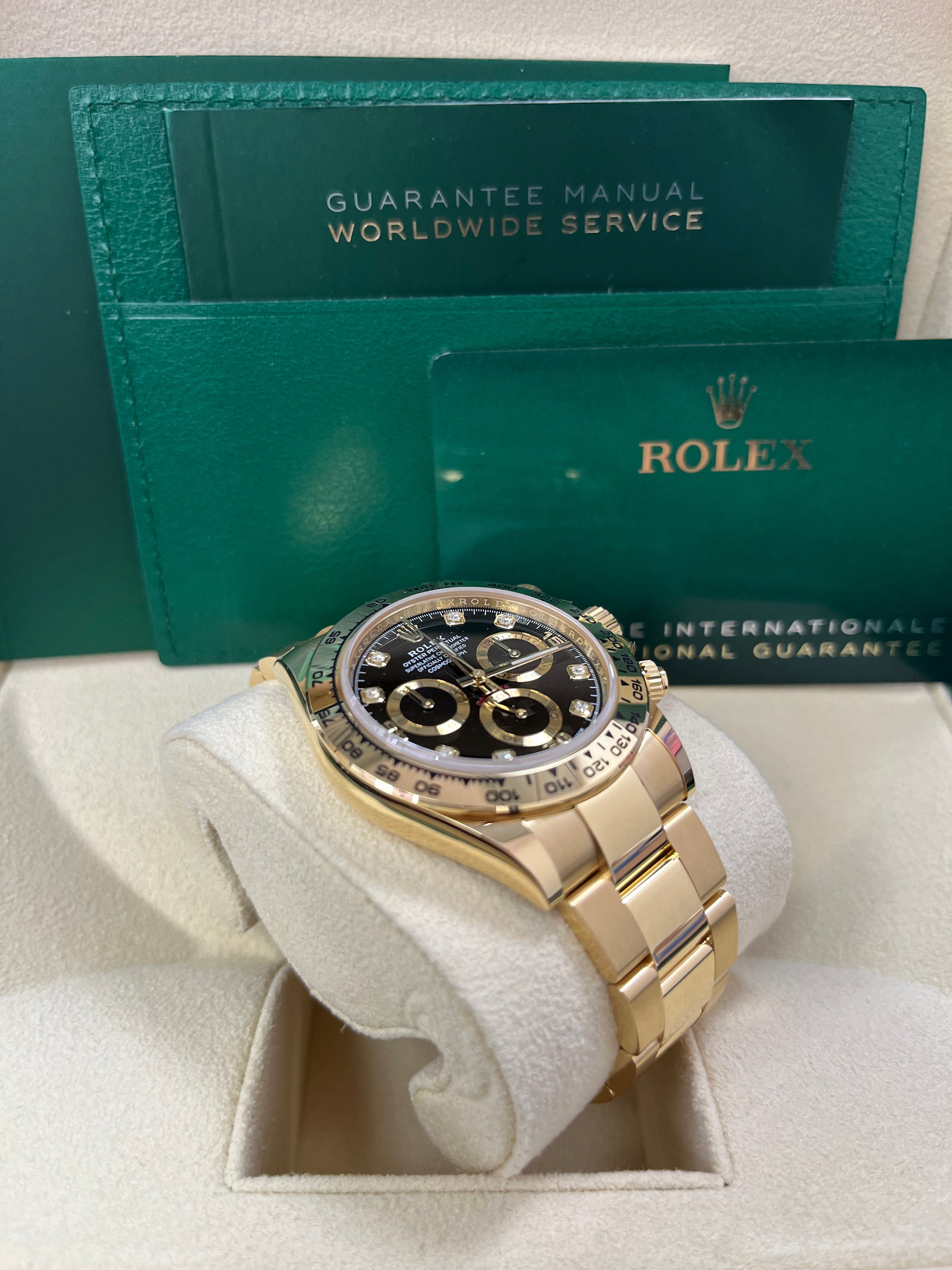 Rolex Daytona Yellow Gold Cosmograph Daytona 40 Watch - Black Diamond Dial 116508