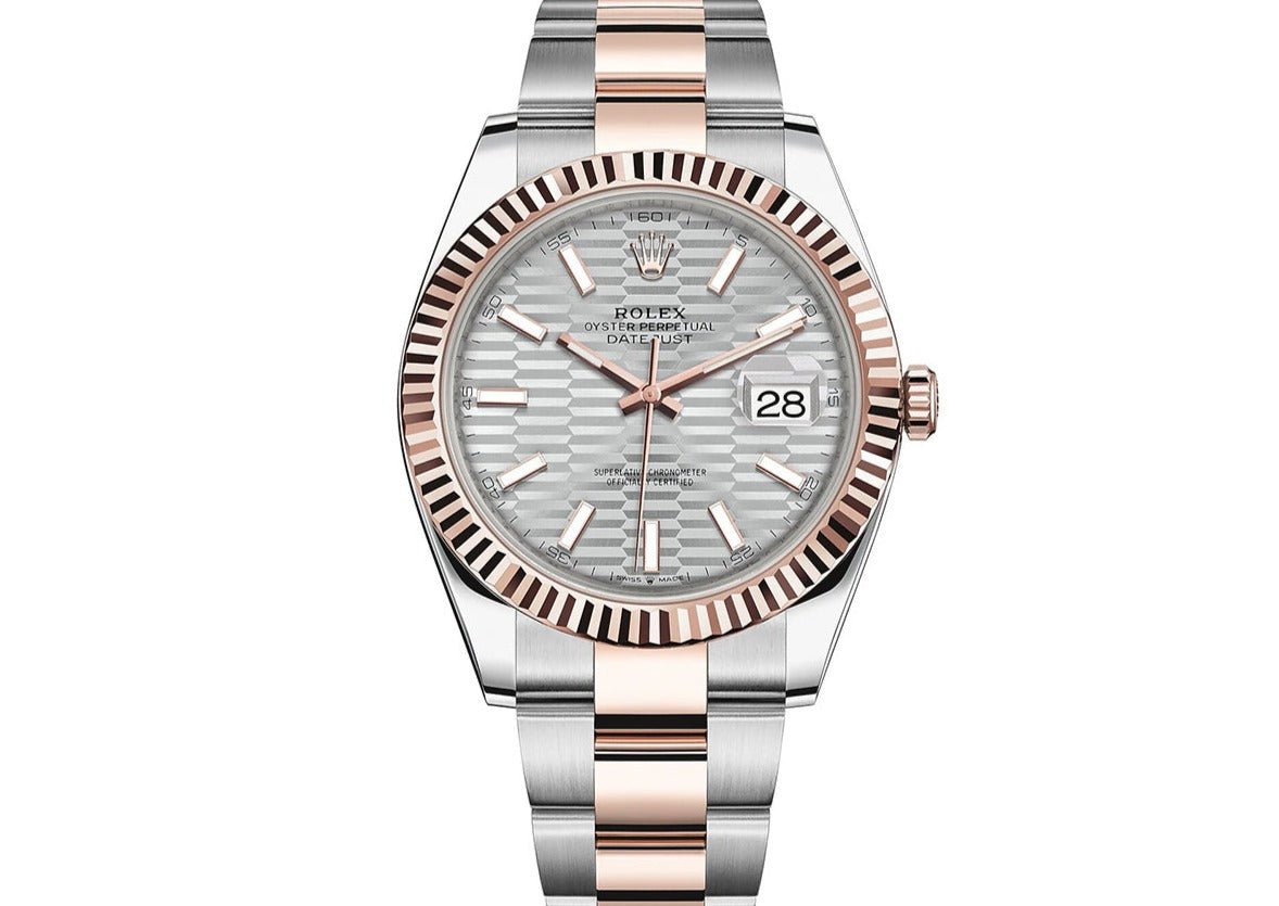 Rolex Datejust 41 Rose Gold Datejust 41 Fluted Bezel - Silver Fluted Motif Dial - Oyster Bracelet 126331