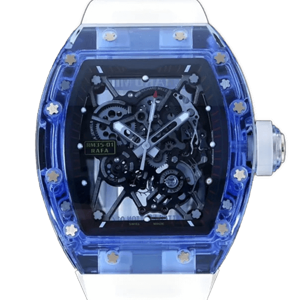 Richard Mille 35-01 Blue White Rubber Bracelet Replica
