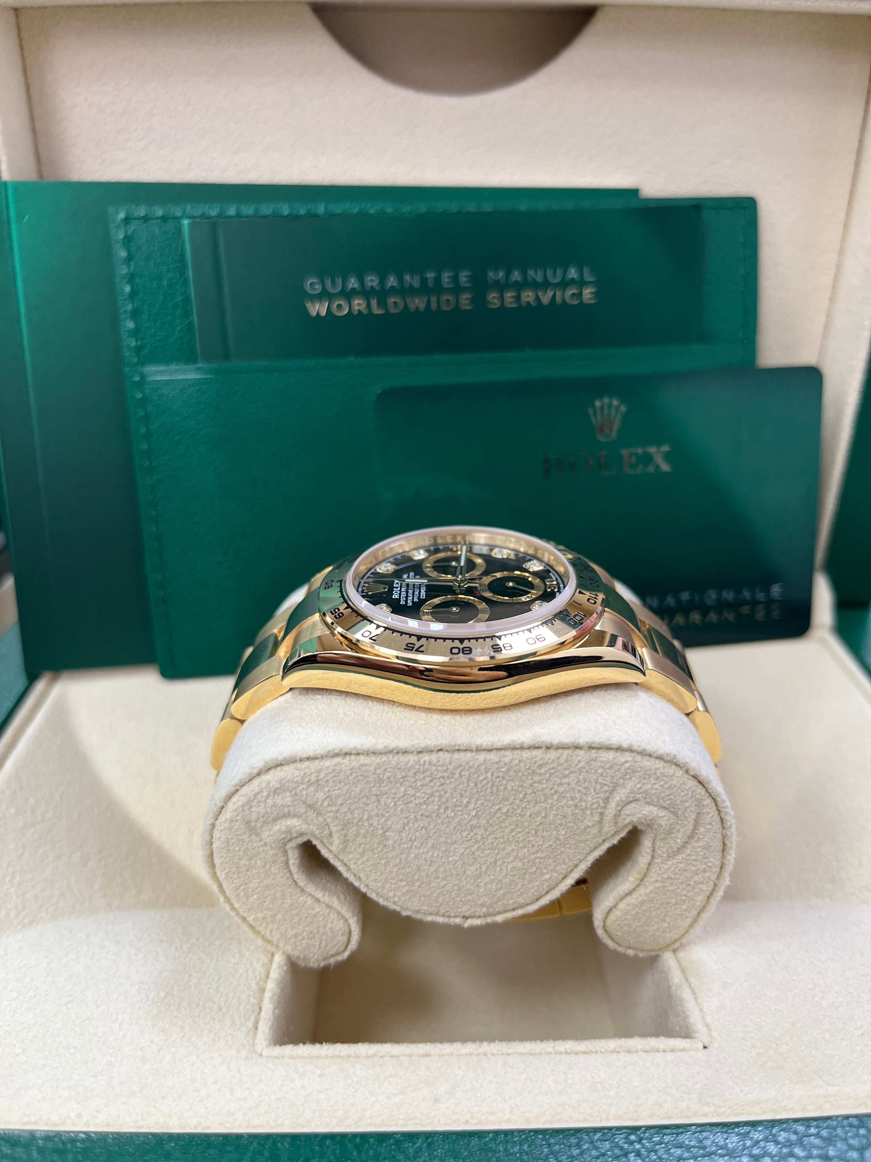 Rolex Daytona Yellow Gold Cosmograph Daytona 40 Watch - Black Diamond Dial 116508