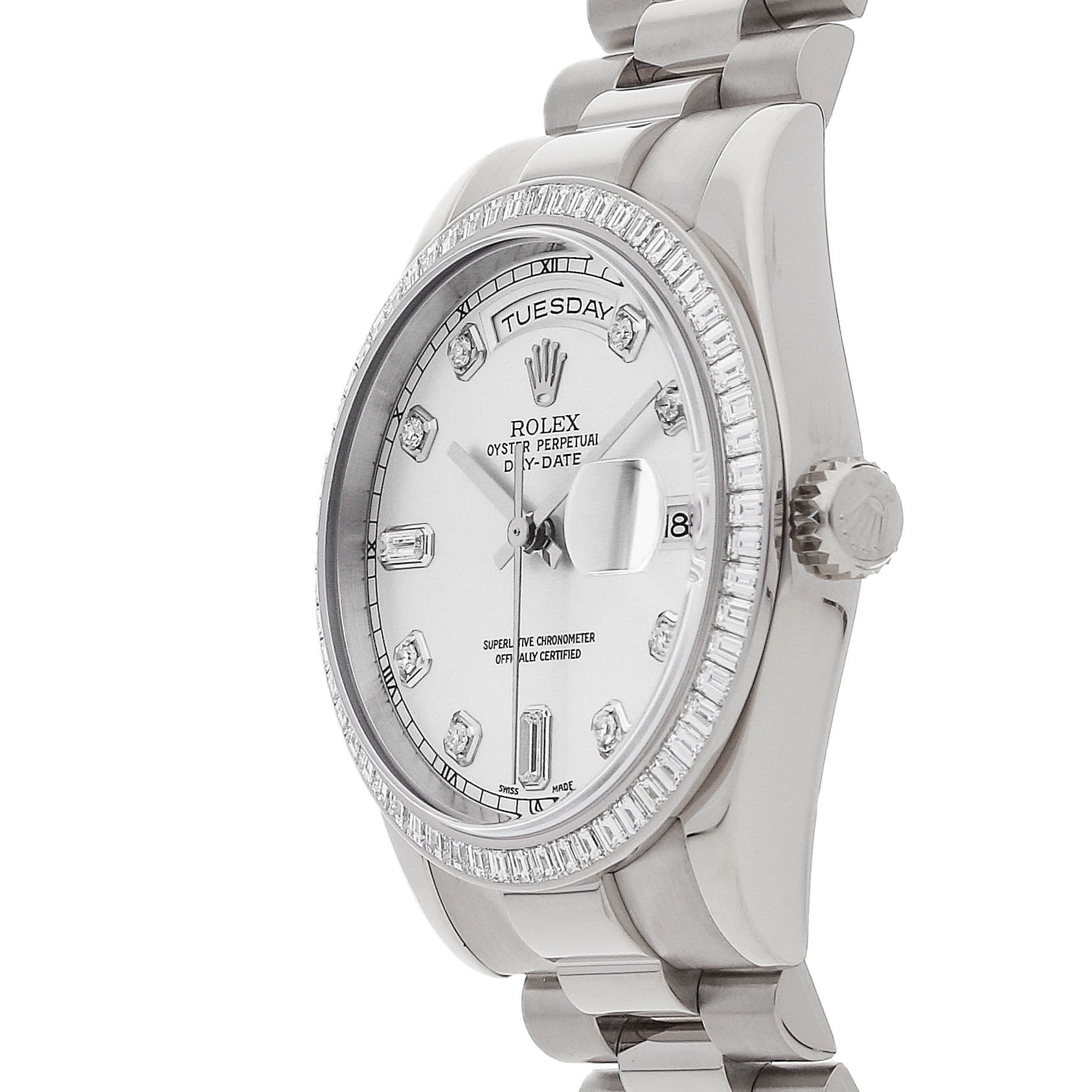 Rolex Super Clone Watch : Day-Date 118399BR SLV DI PRS