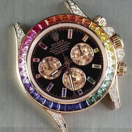 Rolex 116595 RBOW Cosmograph Daytona Rainbow 18k Rose Gold