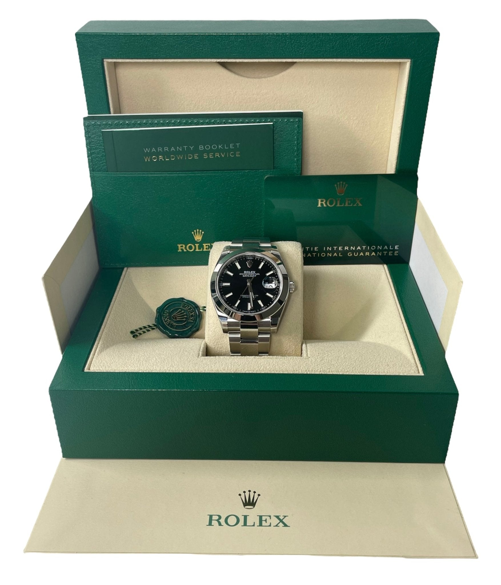 Rolex Datejust 41 Stainless Steel & White Gold - Black Index Dial - Smooth Bezel (Ref# 126300)
