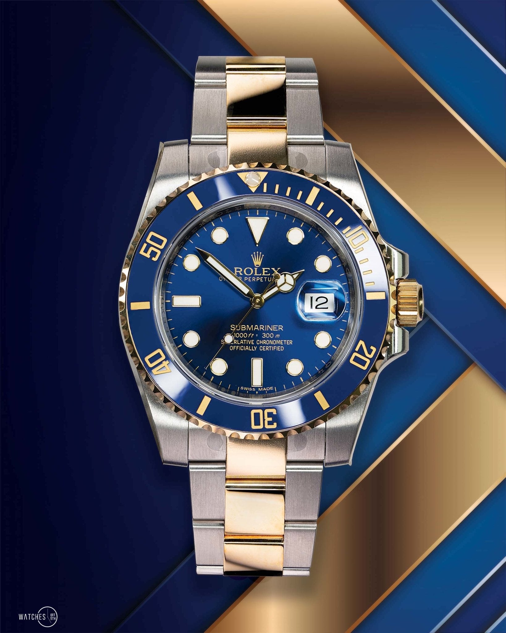 Rolex Submariner Two-Tone Yellow Gold & Steel Rolesor - Blue Dial Ceramic Bezel (Ref# 126613LB)