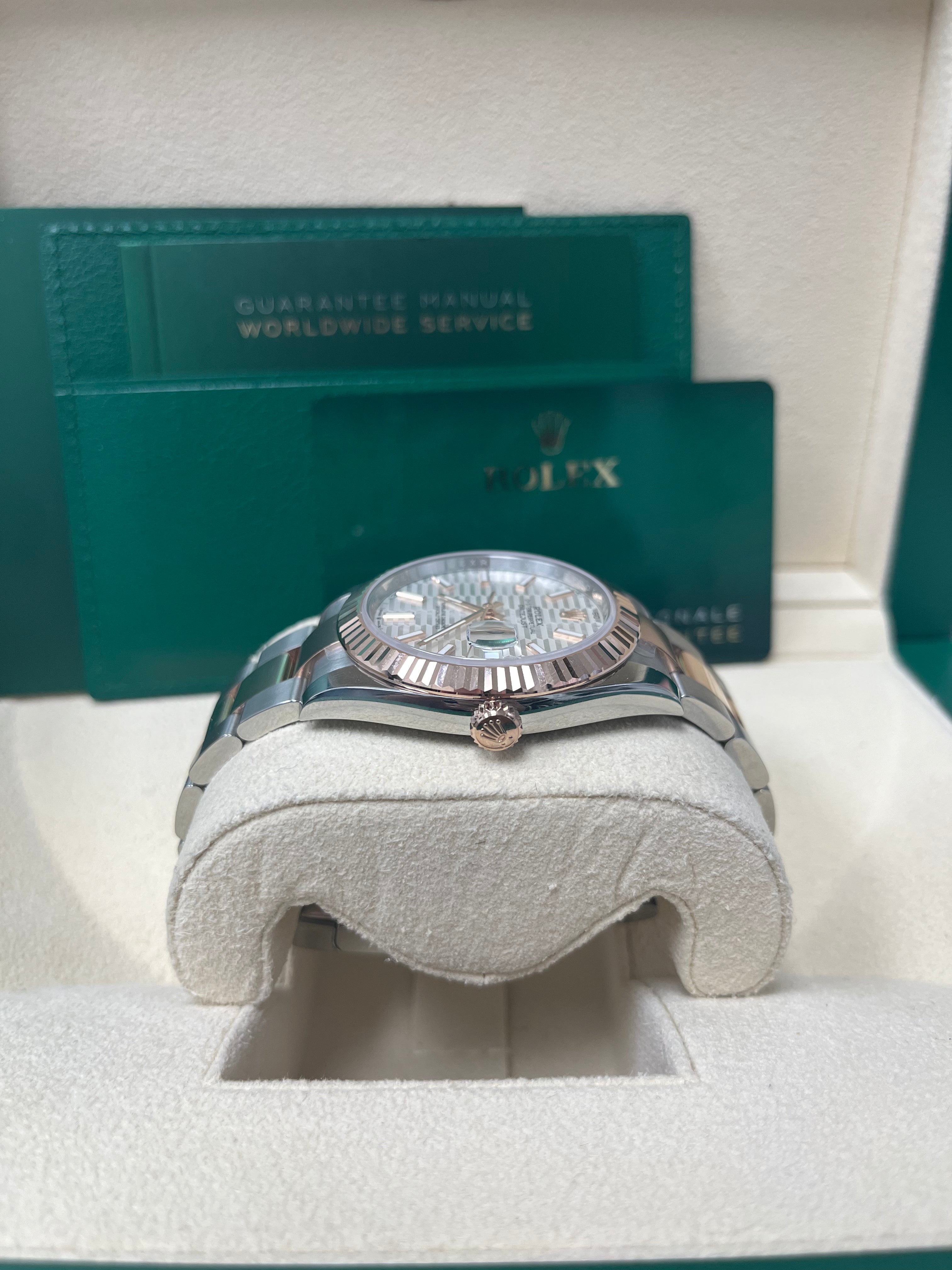 Rolex Datejust 41 Rose Gold Datejust 41 Fluted Bezel - Silver Fluted Motif Dial - Oyster Bracelet 126331