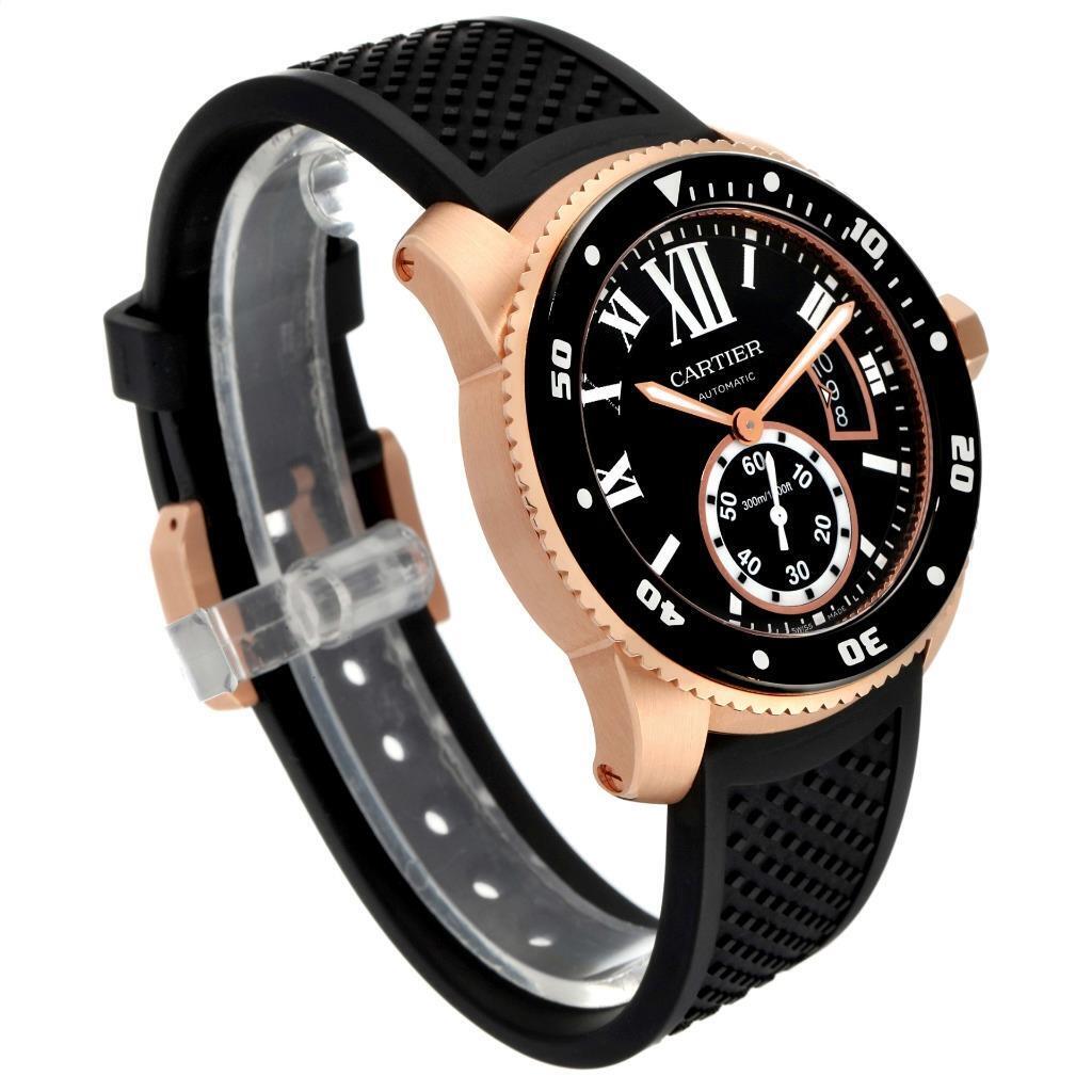 Cartier Calibre de Cartier Diver Rose Gold Black Dial W7100052