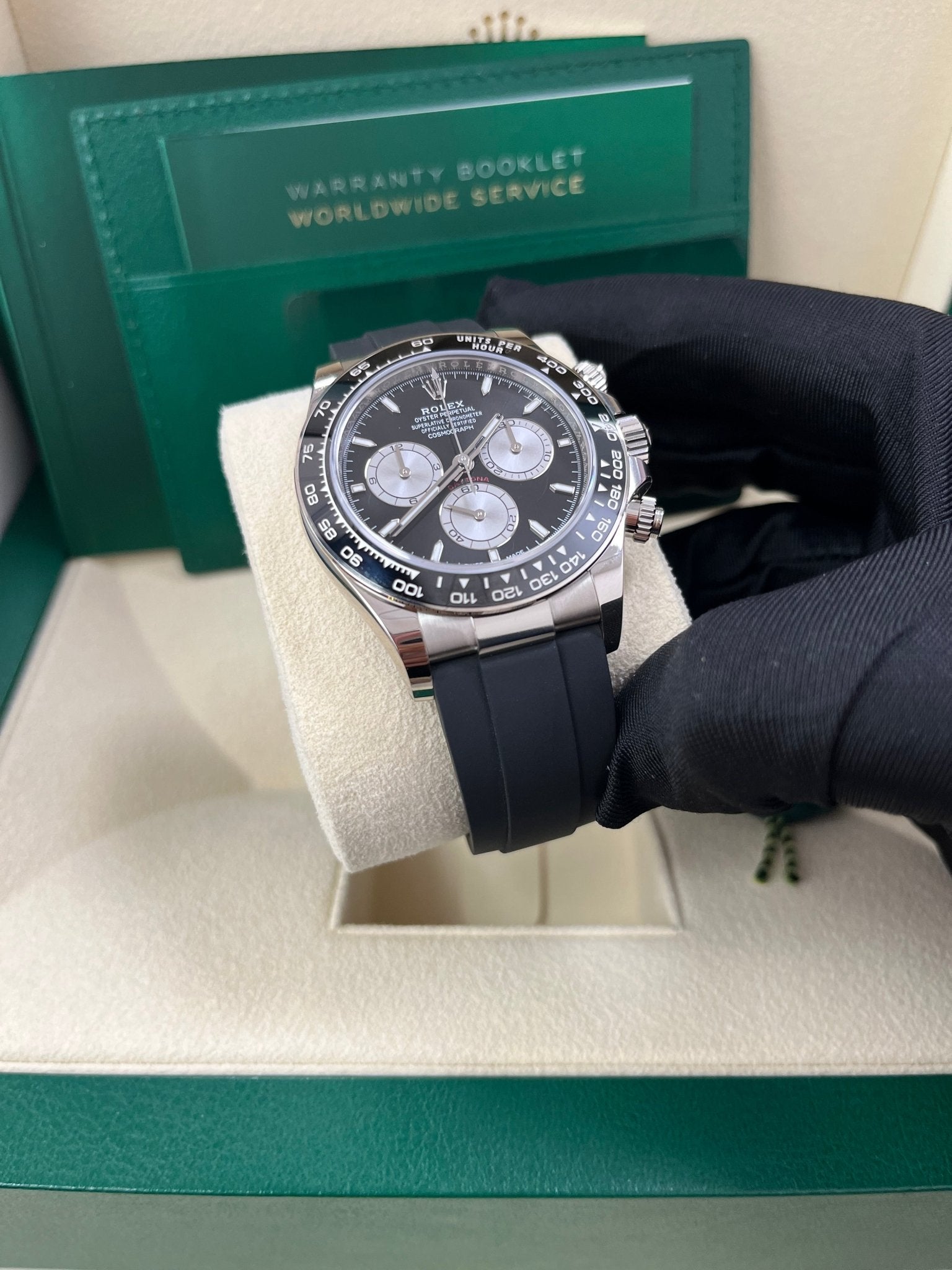 Rolex Daytona White Gold Cosmograph Daytona Black Bezel - Black And Steel Index Dial 126519LN
