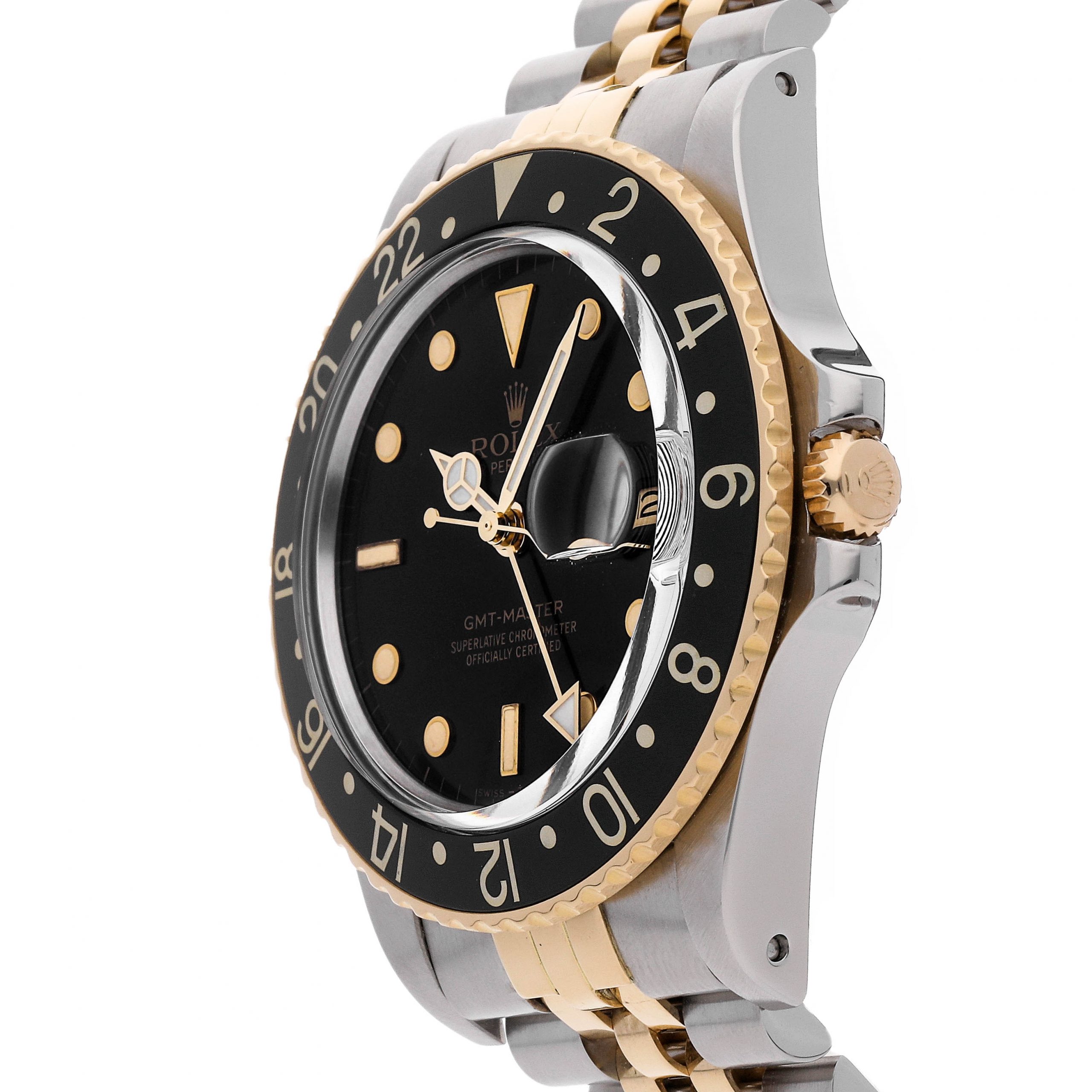 Rolex Super Clone Watch : GMT-Master II 16753 BLK GLD JUB