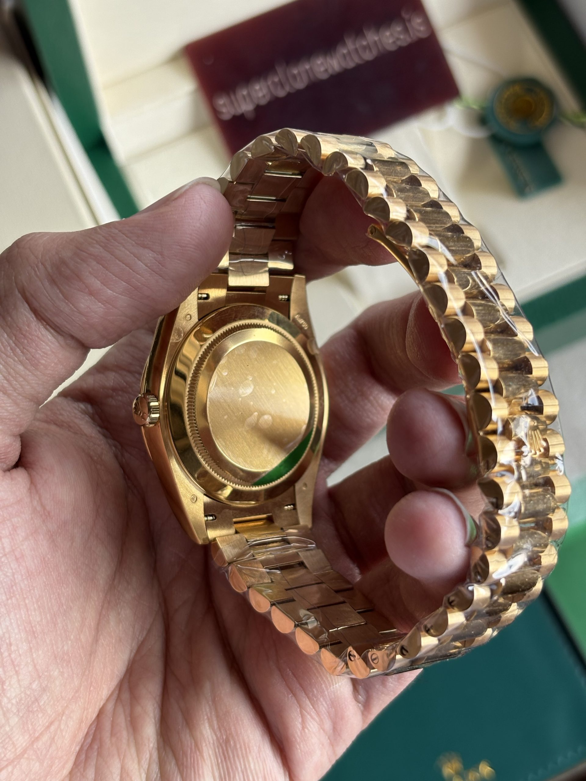 DAY-DATE PRESIDENTIAL YELLOW GOLD GREEN DIAL CLONE ROLEX WATCH