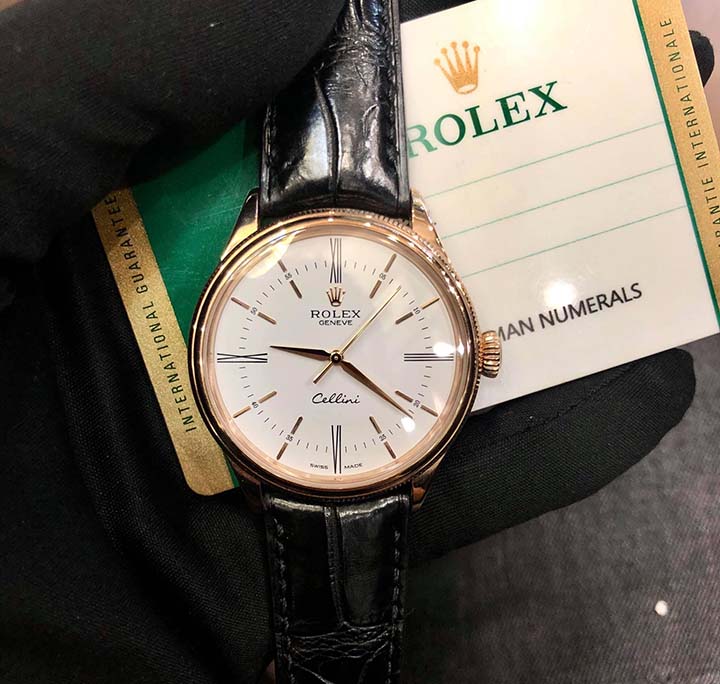 Rolex Cellini 39 mm 18 ct Everose gold polished finish m50505-0020