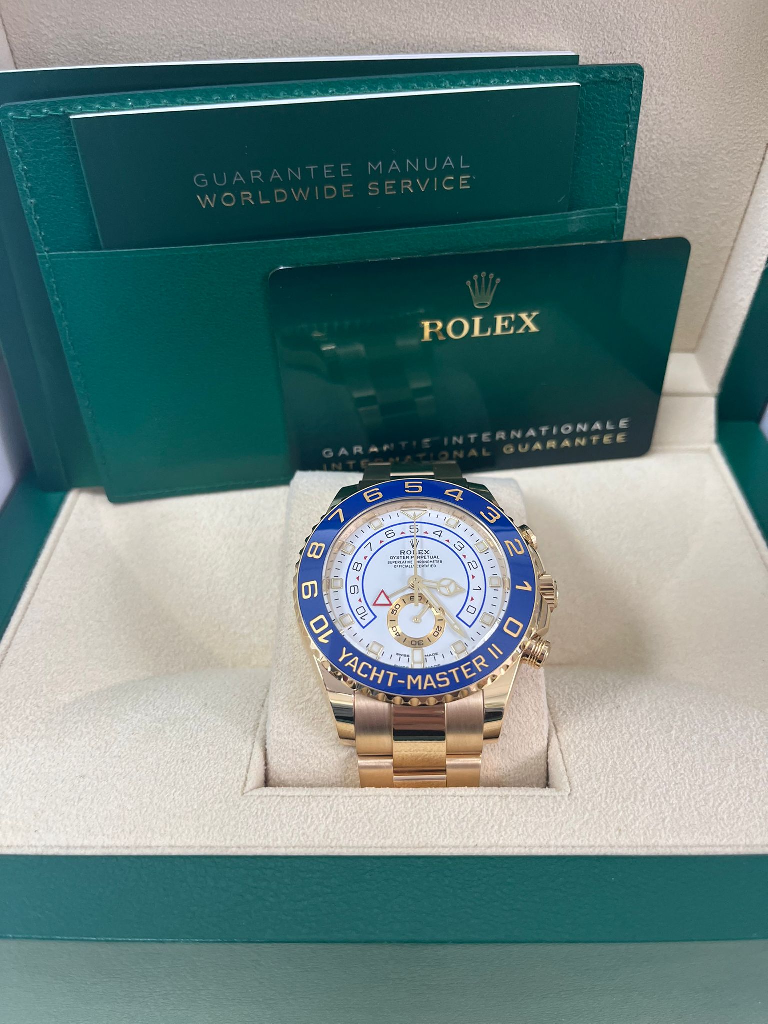 Rolex Yacht-Master II Yellow Gold - Matt White Mercedes Dial (Ref# 116688)